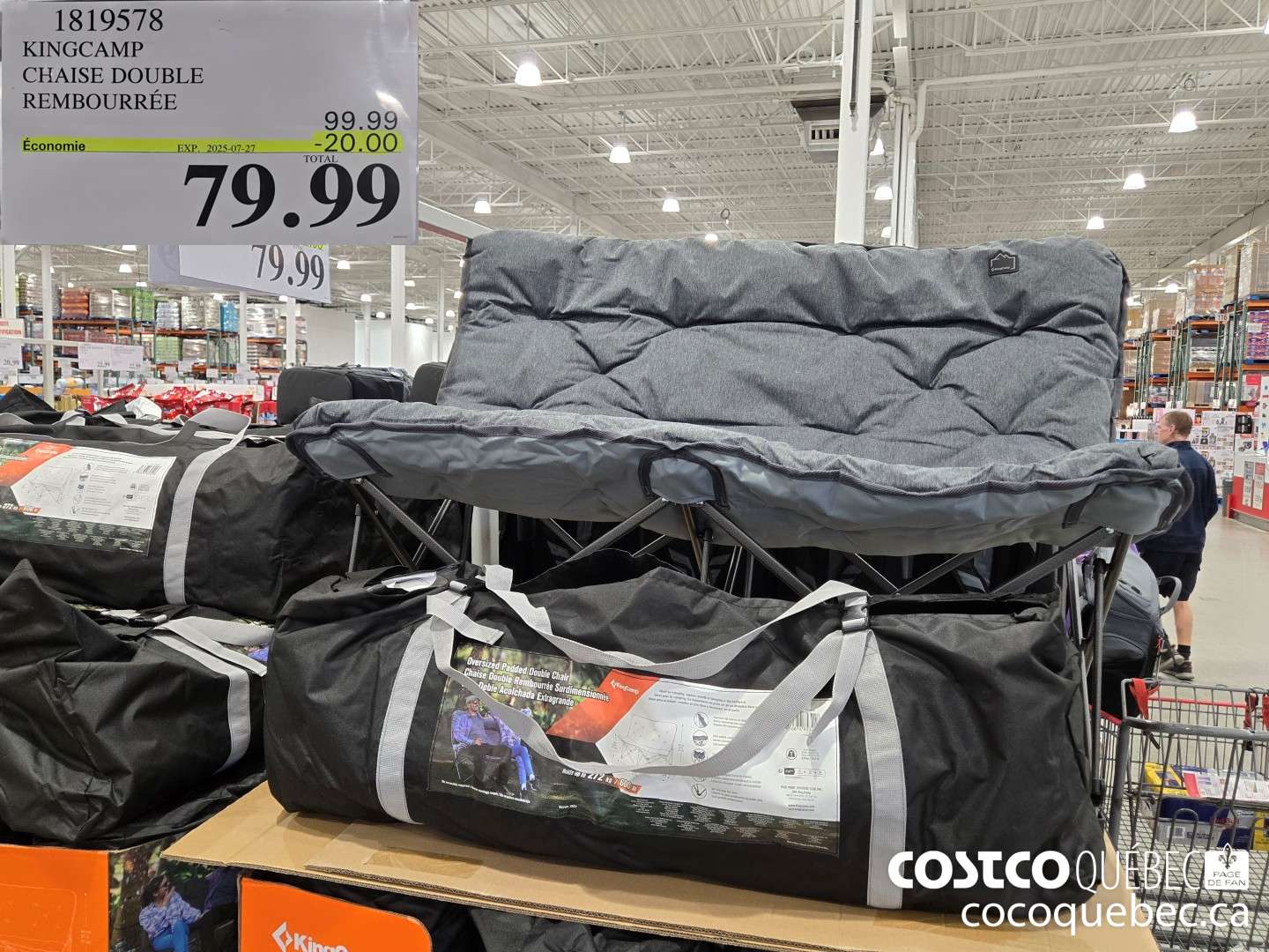 1819578 KINGCAMP CHAISE DOUBLE REMBOURREE  ($20.00 INSTANT SAVINGS EXPIRES ON 2025-07-27) $79.99