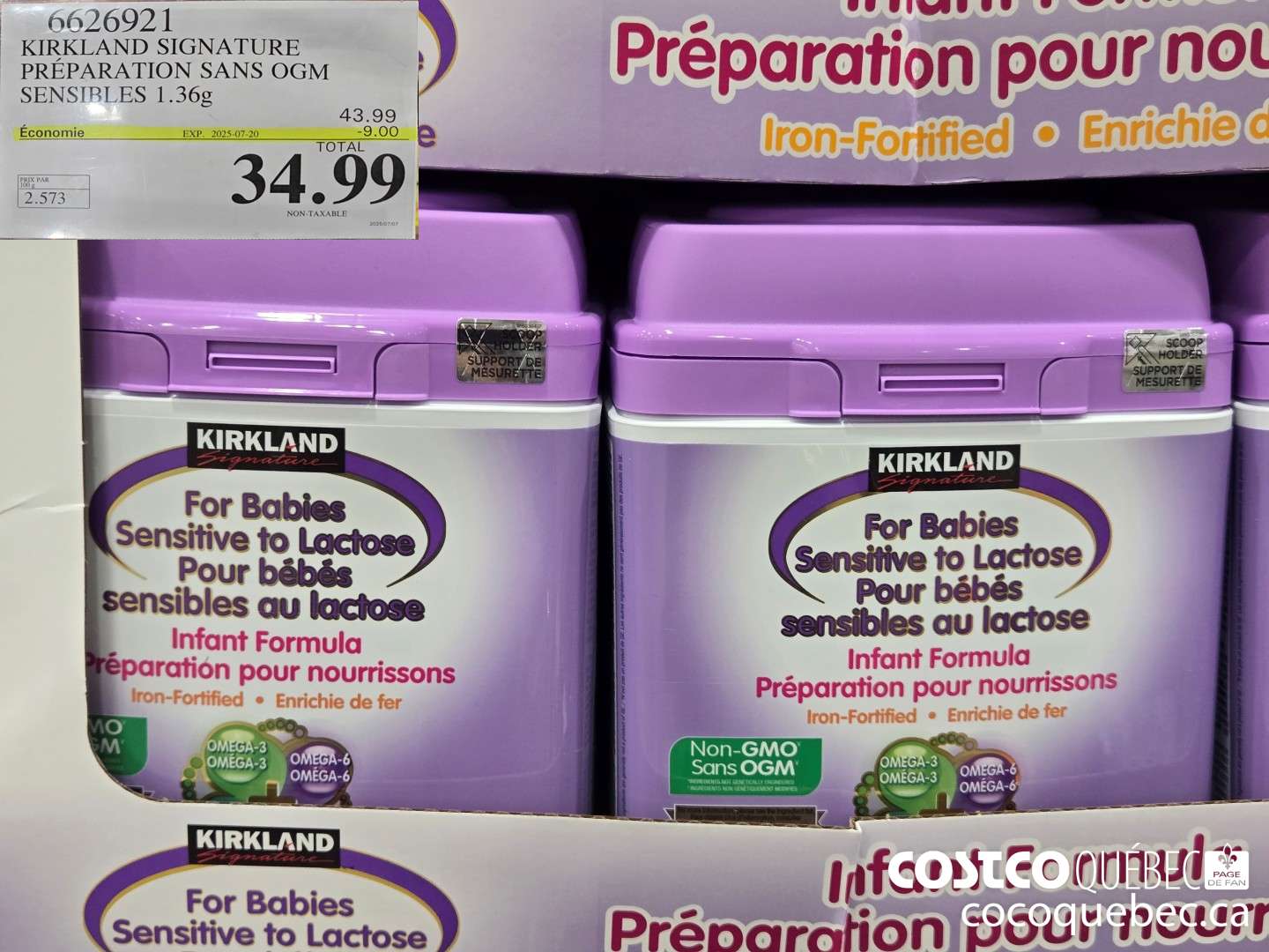 6626921 KIRKLAND SIGNATURE PREPARATION SANS OGM SENSIBLES 1.36G ($9.00 INSTANT SAVINGS EXPIRES ON 2025-07-20) $34.99