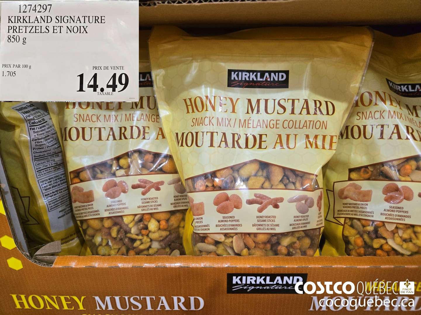 1274297 KIRKLAND SIGNATURE PRETZELS ET NOIX 850 g  $14.49