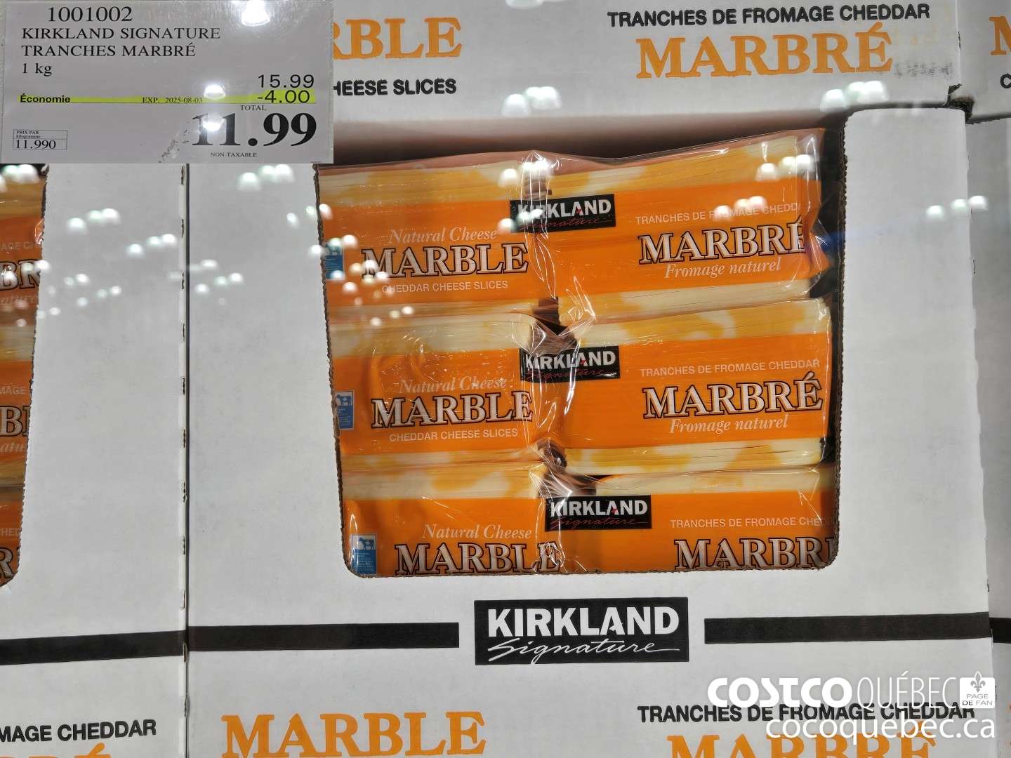 1001002 KIRKLAND SIGNATURE TRANCHES MARBRE 1 kg ($4.00 INSTANT SAVINGS EXPIRES ON 2023-08-03) $11.99
