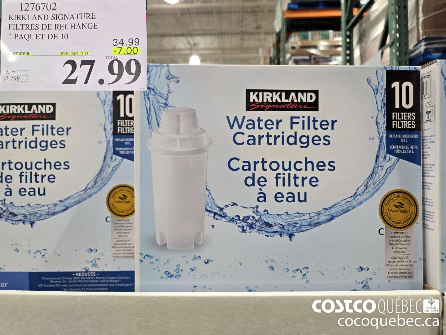 1276702 KIRKLAND SIGNATURE FILTRES DE RECHANGE ENSEMBLE DE 10 ($7.00 INSTANT SAVINGS EXPIRES ON 2025-07-13) $27.99