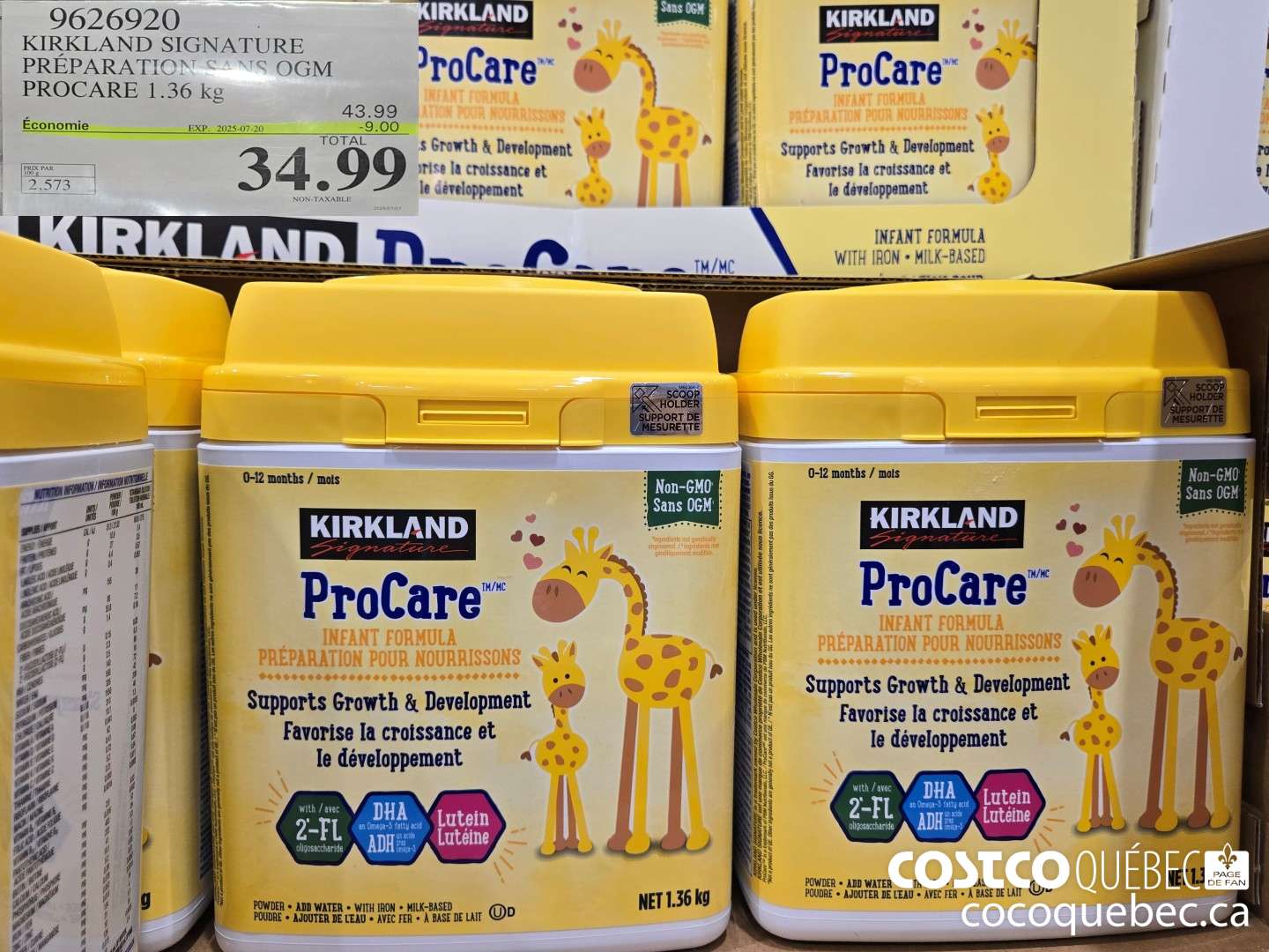 9626920 KIRKLAND SIGNATURE PREPARATION SANS OGM PROCARE 1.36 kg  ($9.00 INSTANT SAVINGS EXPIRES ON 2025-07-20) $34.99