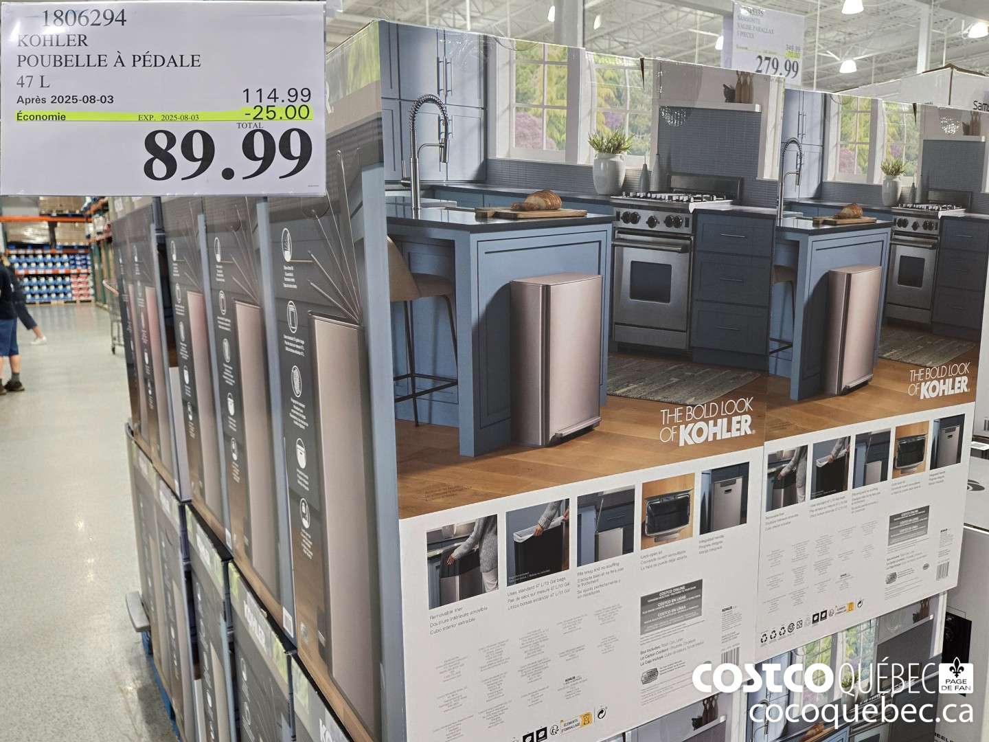 1806294 KOHLER POUBELLE A PEDALE  ($25.00 INSTANT SAVINGS EXPIRES ON 2025-06-29) $89.99