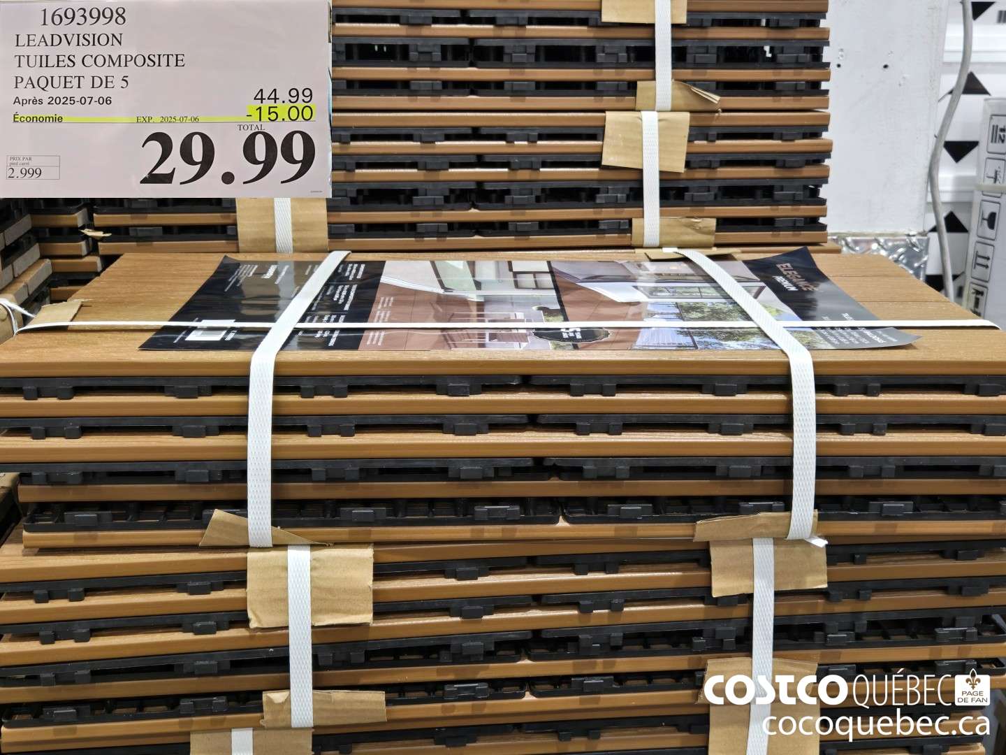 1693998 LEADVISION TUILES COMPOSITE PAQUET DE 5  ($15.00 INSTANT SAVINGS EXPIRES ON 2025-07-06) $29.99