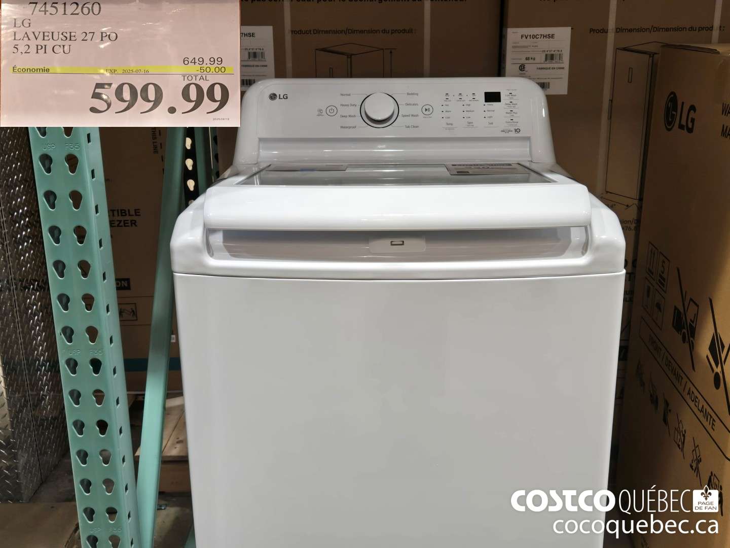 7451260 LG LAVEUSE 27 PO 50 PI CU  ($50.00 INSTANT SAVINGS EXPIRES ON 2025-07-16) $599.99