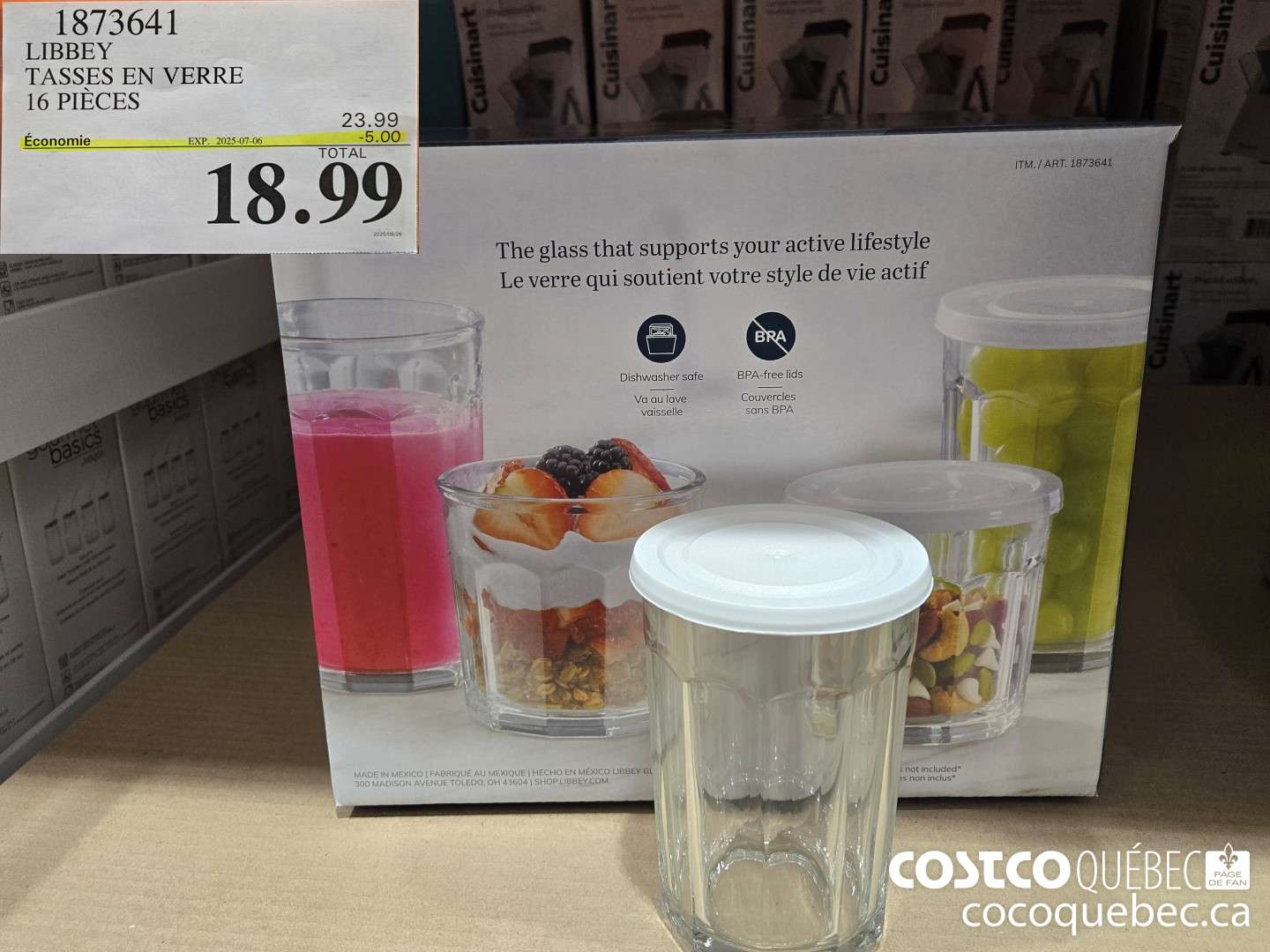 1873641 LIBBEY TASSES EN VERRE 16 PIECES  ($5.00 INSTANT SAVINGS EXPIRES ON 2025-07-06) $18.99