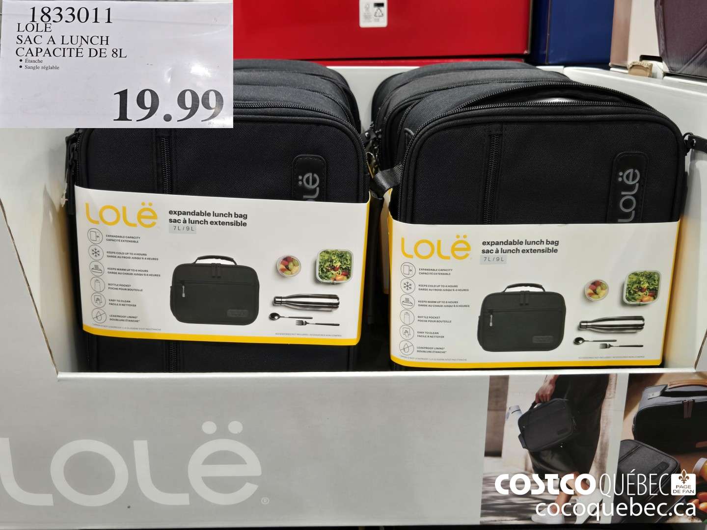 1833011 LOLE SAC A LUNCH CAPACITE DE 8L  ($5.00 INSTANT SAVINGS EXPIRES ON 2025-03-23) $19.99