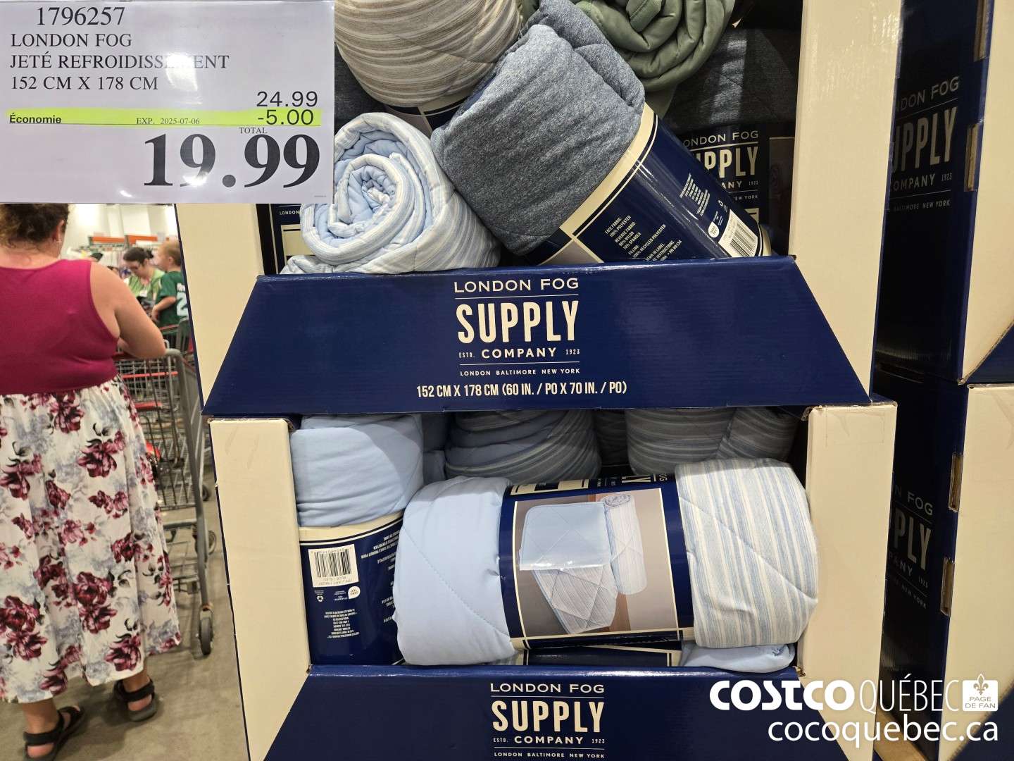 1796257 LONDON FOG JETE REFROIDISSEMENT 152 CM X 178 CM  ($5.00 INSTANT SAVINGS EXPIRES ON 2025-07-06) $19.99