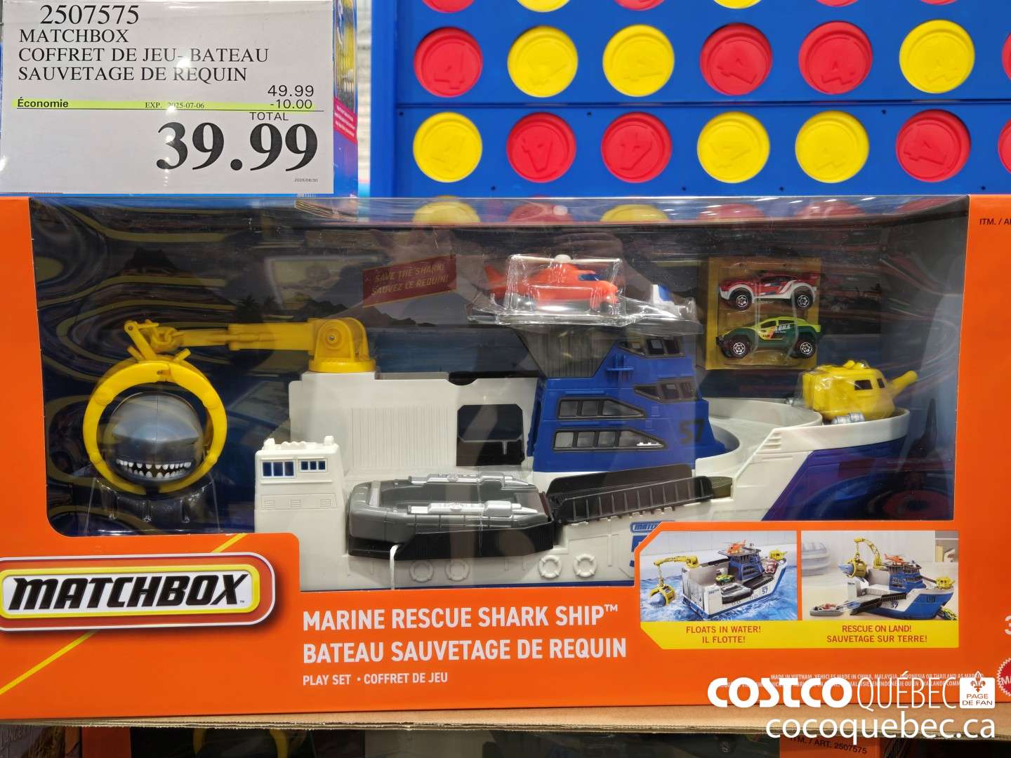 2507575 MATCHBOX COFFRET DE JEU- BATEAU SAUVETAGE DE REQUIN  ($10.00 INSTANT SAVINGS EXPIRES ON 2025-07-06) $39.99