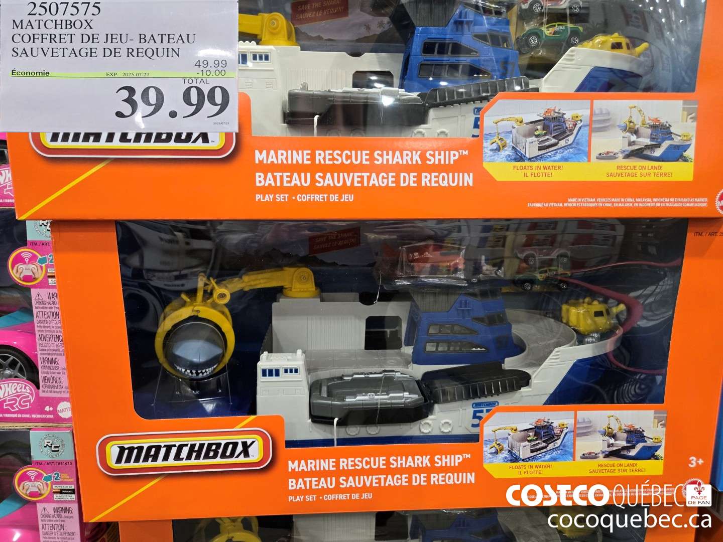 2507575 MATCHBOX COFFRET DE JEU- BATEAU SAUVETAGE DE REQUIN  ($10.00 INSTANT SAVINGS EXPIRES ON 2025-07-27) $39.99