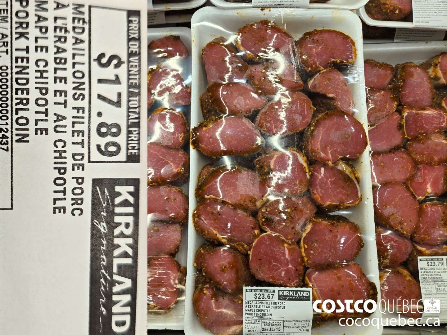 12437 MEDALLIONS FILET DE PORC  $17.89