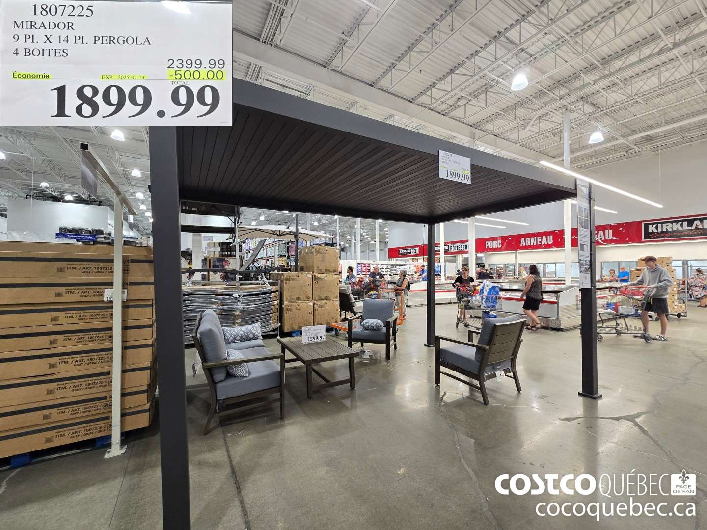 1807225 MIRADOR 9 PI. X 14 PI. PERGOLA 4 BOITES  ($500.00 INSTANT SAVINGS EXPIRES ON 2025-07-13) $1899.99