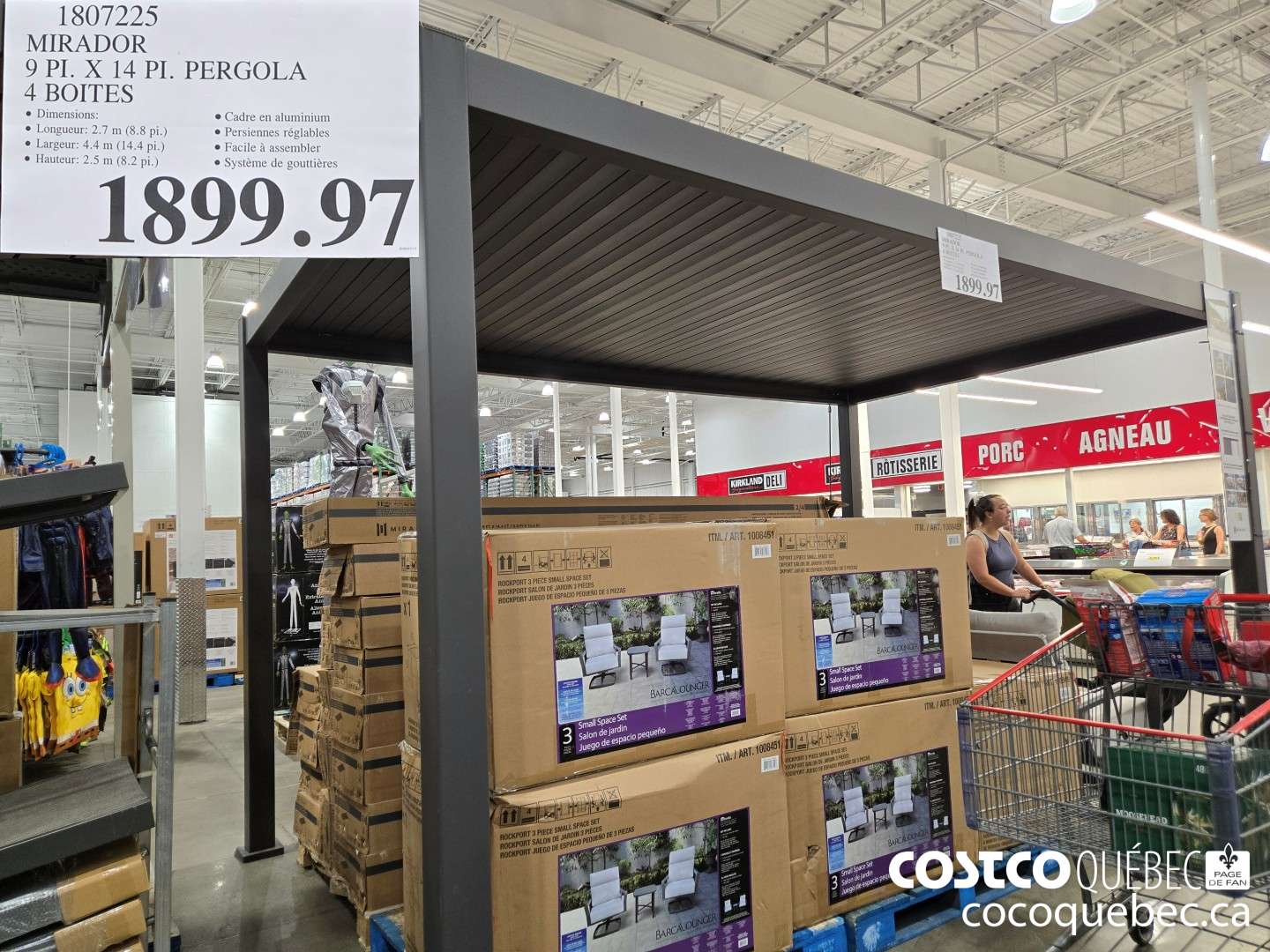 1807225 MIRADOR 9 PI. X 14 PI. PERGOLA 4 BOITES  $1899.97