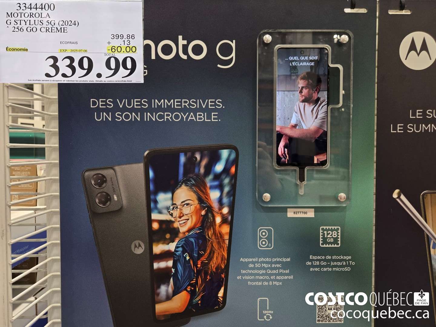 3344400 MOTOROLA G STYLUS 5G (2024) * 256 GO CREME  ($60.00 INSTANT SAVINGS EXPIRES ON 2025-07-06) $339.99