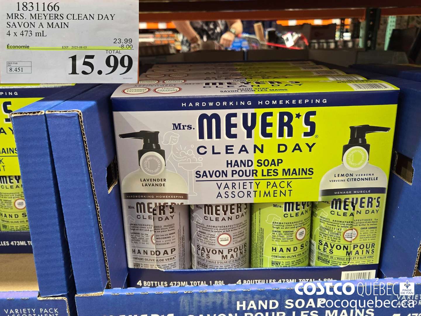 1831166 MRS. MEYERS CLEAN DAY SAVON A MAIN  ($8.00 INSTANT SAVINGS EXPIRES ON 2025-08-03) $15.99