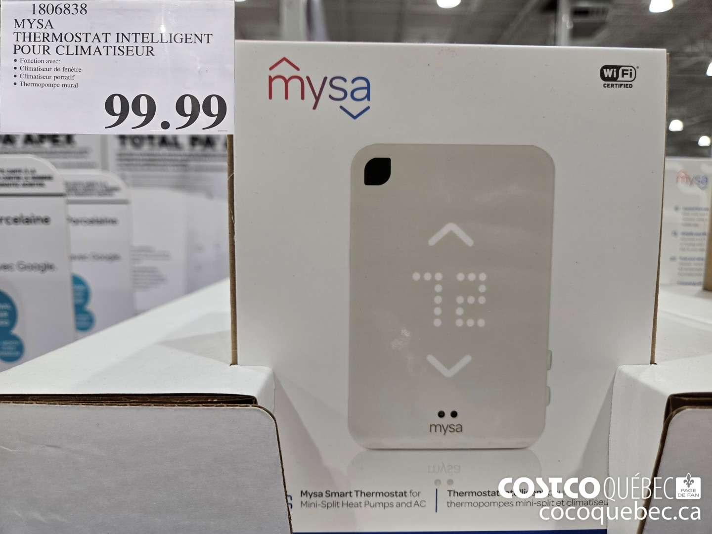 1806838 MYSA THERMOSTAT INTELLIGENT POUR CLIMATISEUR  $99.99