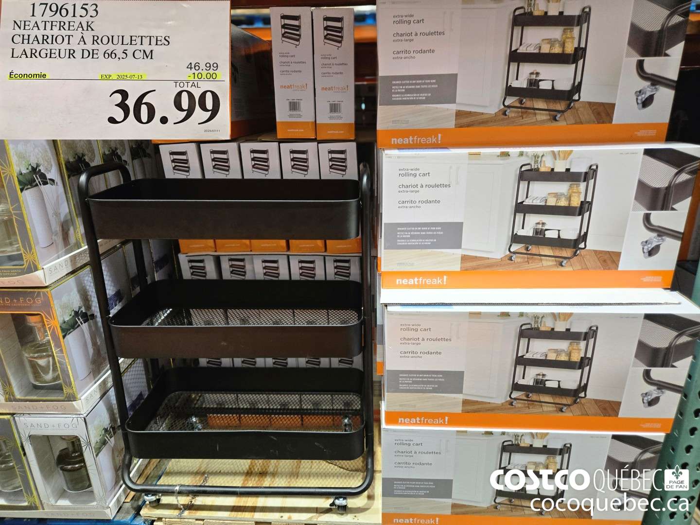 1796153 NEATFREAK CHARIOT A ROULETTES LARGEUR DE 66,5 CM  ($10.00 INSTANT SAVINGS EXPIRES ON 2025-07-13) $36.99