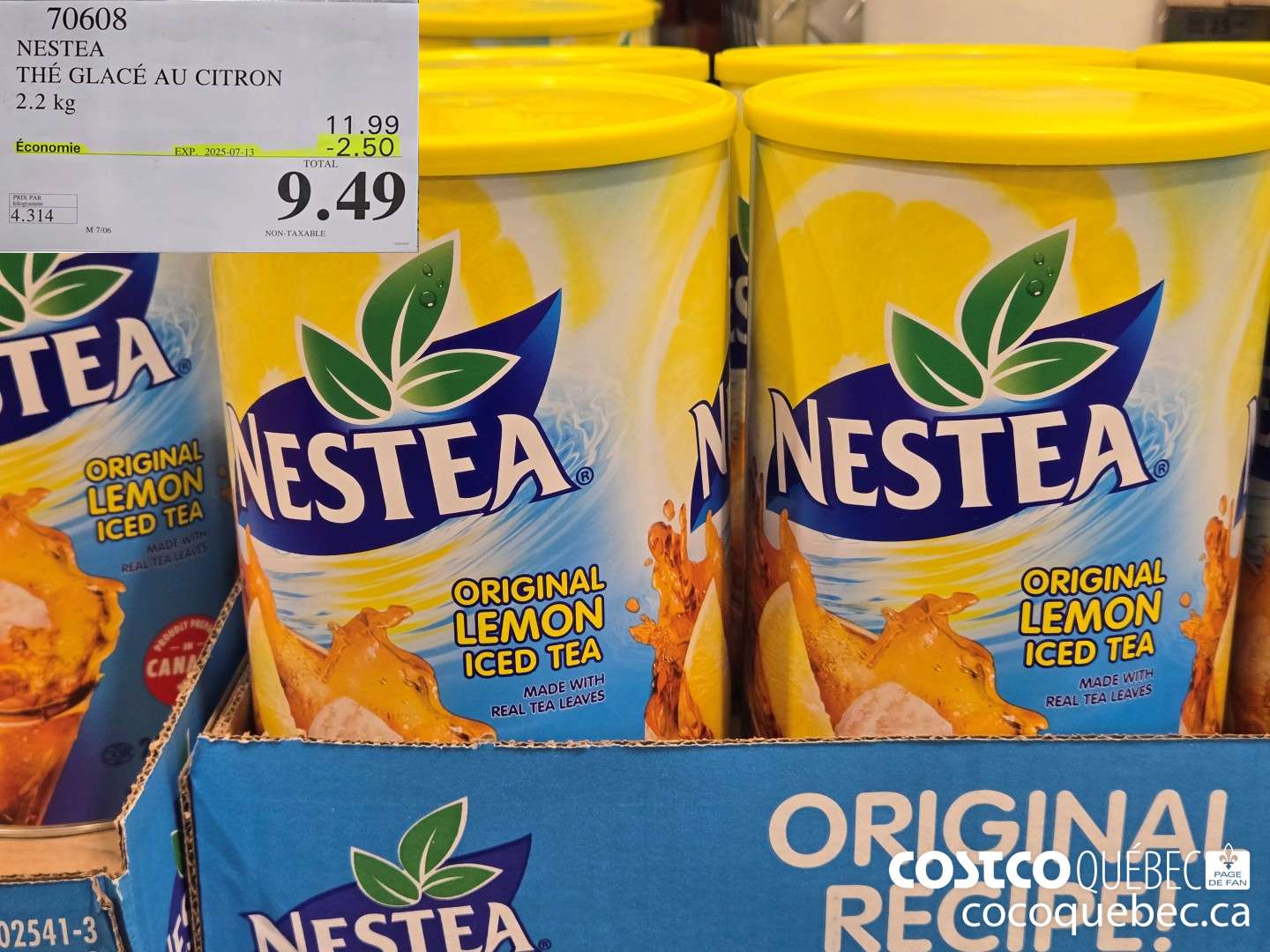 70608 NESTEA THE GLACE AU CITRON 2.2 kg  ($2.50 INSTANT SAVINGS EXPIRES ON 2025-07-13) $9.49