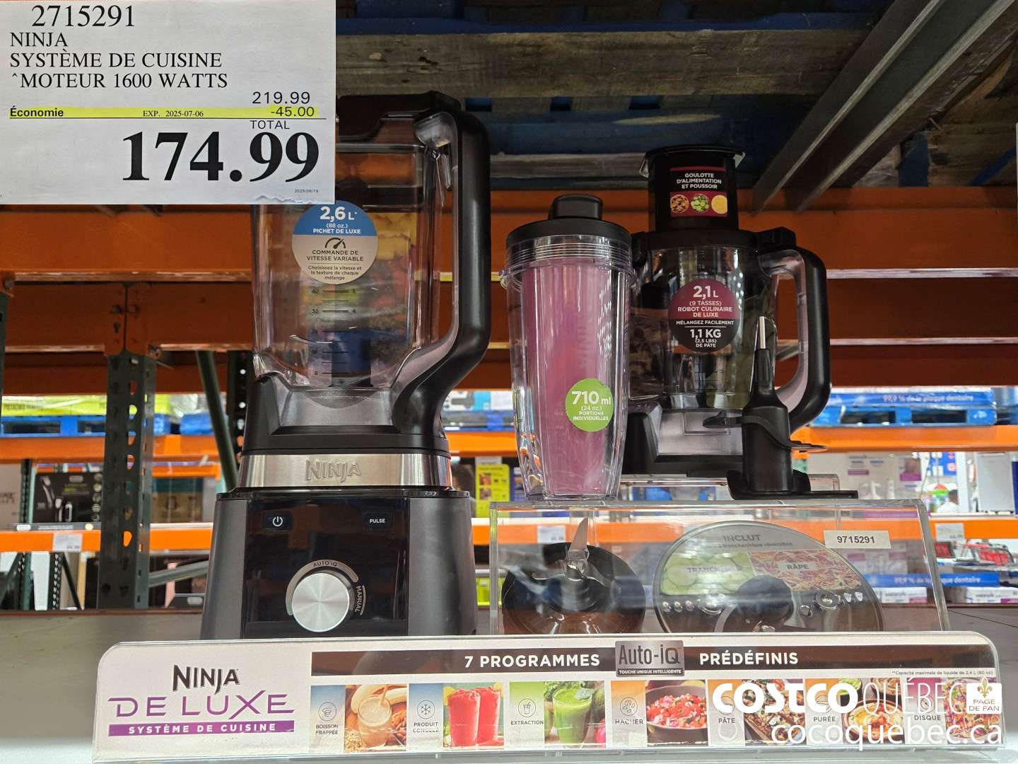 2715291 NINJA SYSTEME DE CUISINE  ($45.00 INSTANT SAVINGS EXPIRES ON 2025-07-06) $174.99