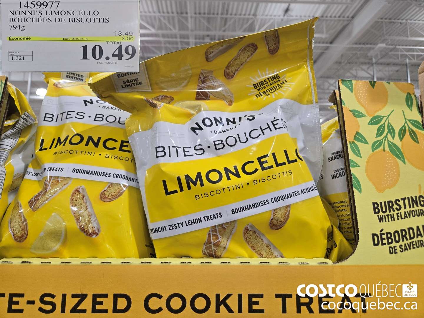 1459977 NONNI'S LIMONCELLO BOUCHEES DE BISCOTTIS ($3.00 INSTANT SAVINGS EXPIRES ON 2025-07-18) $10.49