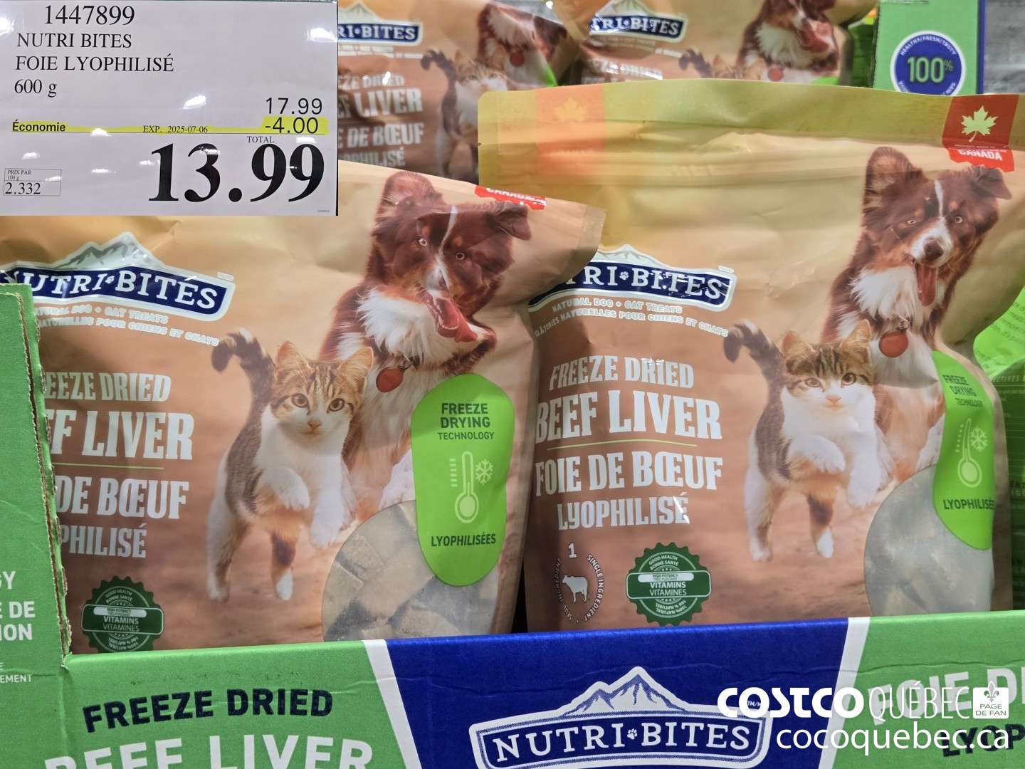 1447899 NUTRI BITES FOIE LYOPHILISE 600 G  ($4.00 INSTANT SAVINGS EXPIRES ON 2025-07-06) $13.99