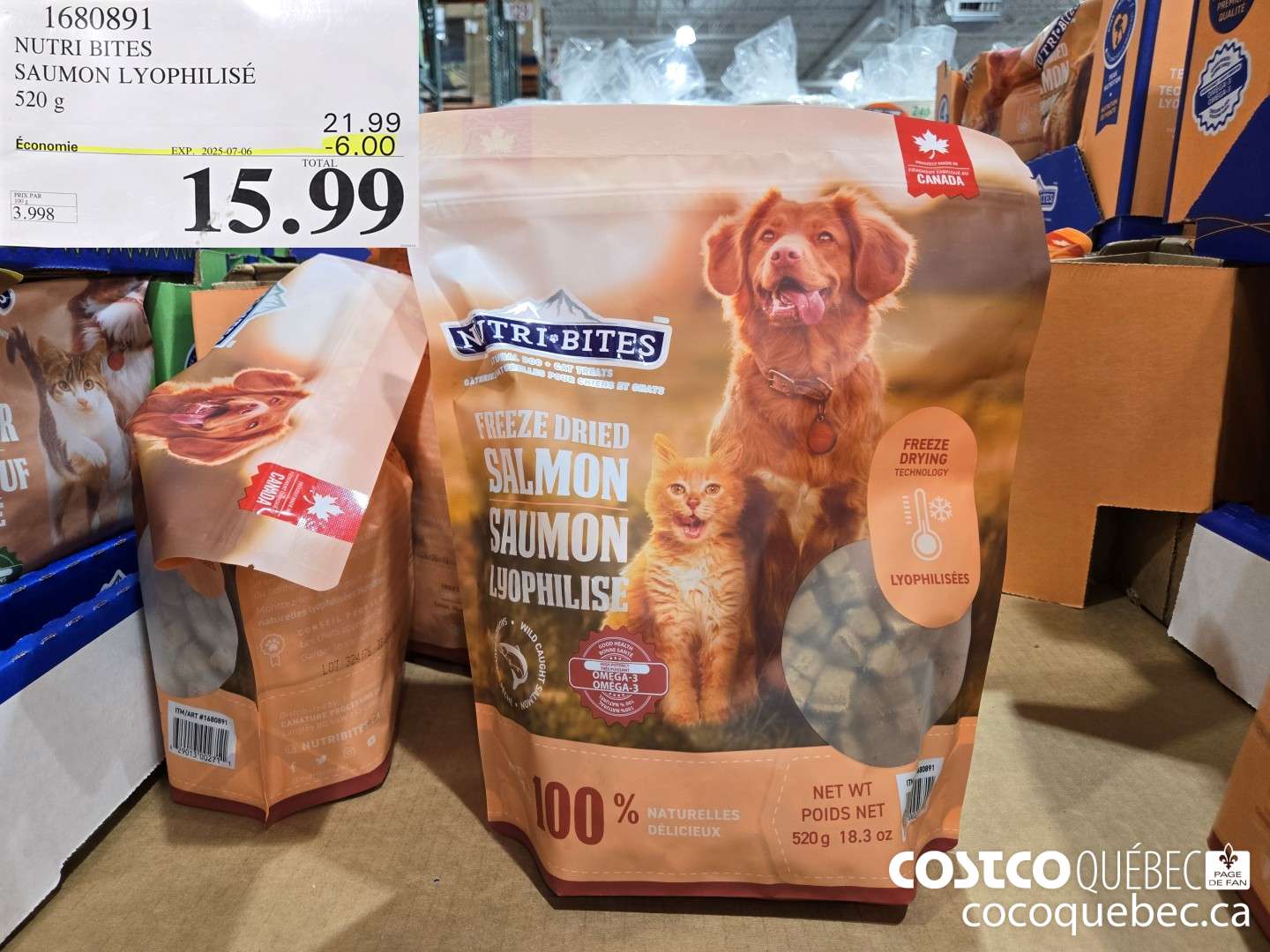 1680891 NUTRI BITES SAUMON LYOPHILISE  ($6.00 INSTANT SAVINGS EXPIRES ON 2025-07-06) $15.99