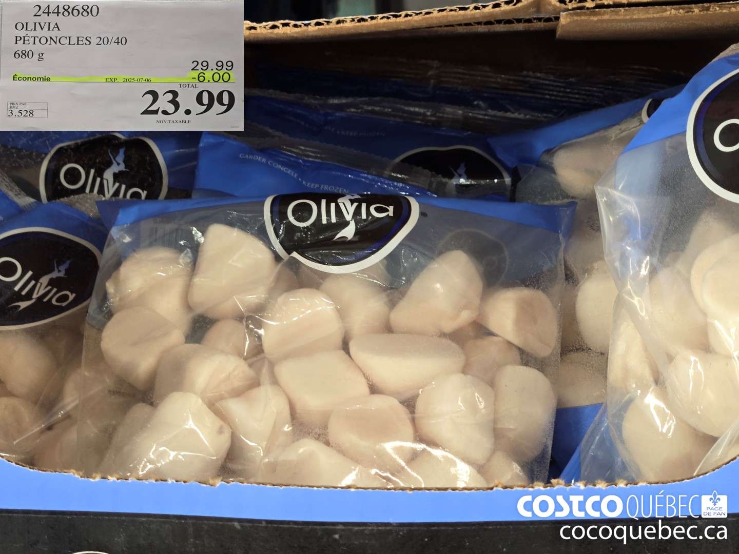 2448680 OLIVIA PETONCLES 20/40 680 g  ($6.00 INSTANT SAVINGS EXPIRES ON 2025-07-06) $25.99