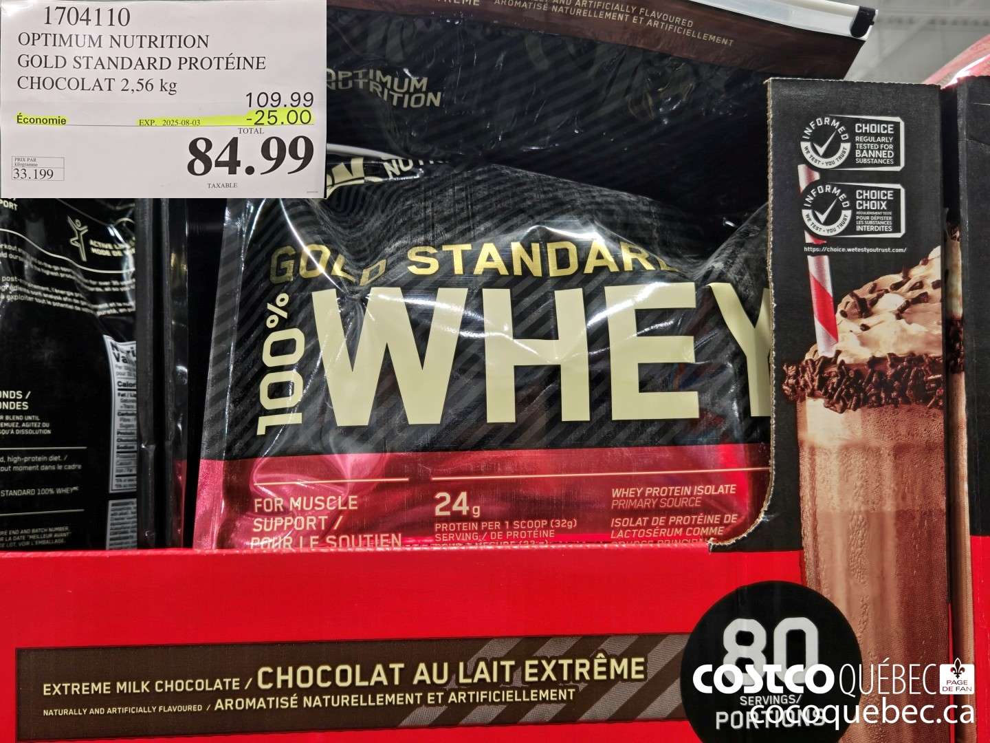 1704110 OPTIMUM NUTRITION GOLD STANDARD PROTE!NE  ($25.00 INSTANT SAVINGS EXPIRES ON 2025-08-03) $84.99