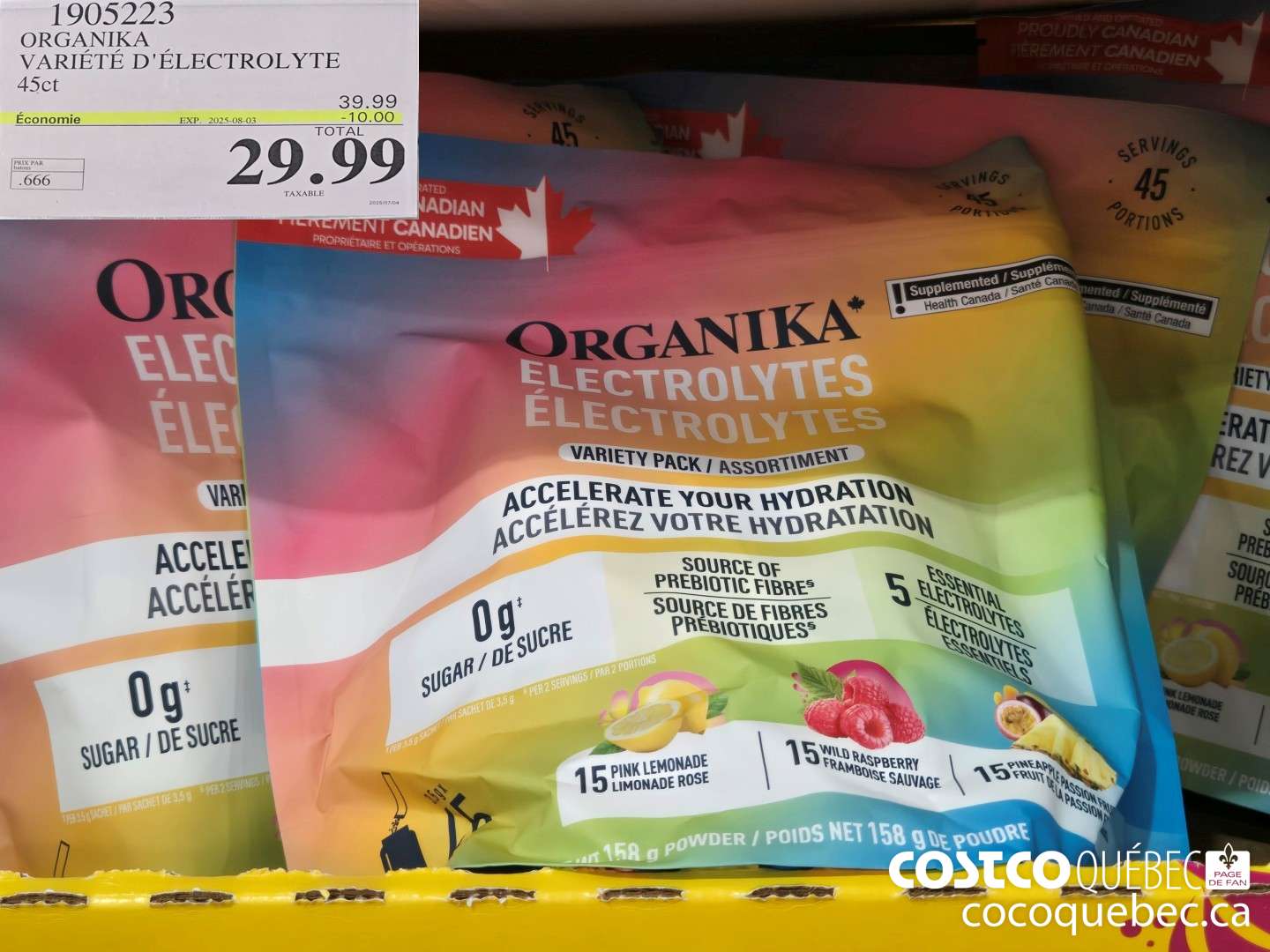 1905223 ORGANIKA VARIETE D'ELECTROLYTE  ($10.00 INSTANT SAVINGS EXPIRES ON 2025-08-03) $29.99