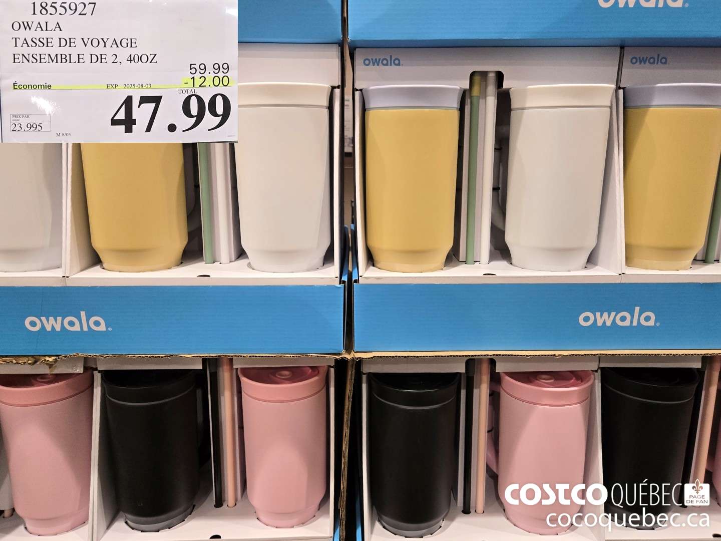 18559047 OWALA TASSE DE VOYAGE ENSEMBLE DE 2, 400Z  ($12.00 INSTANT SAVINGS EXPIRES ON 2025-08-03) $47.99