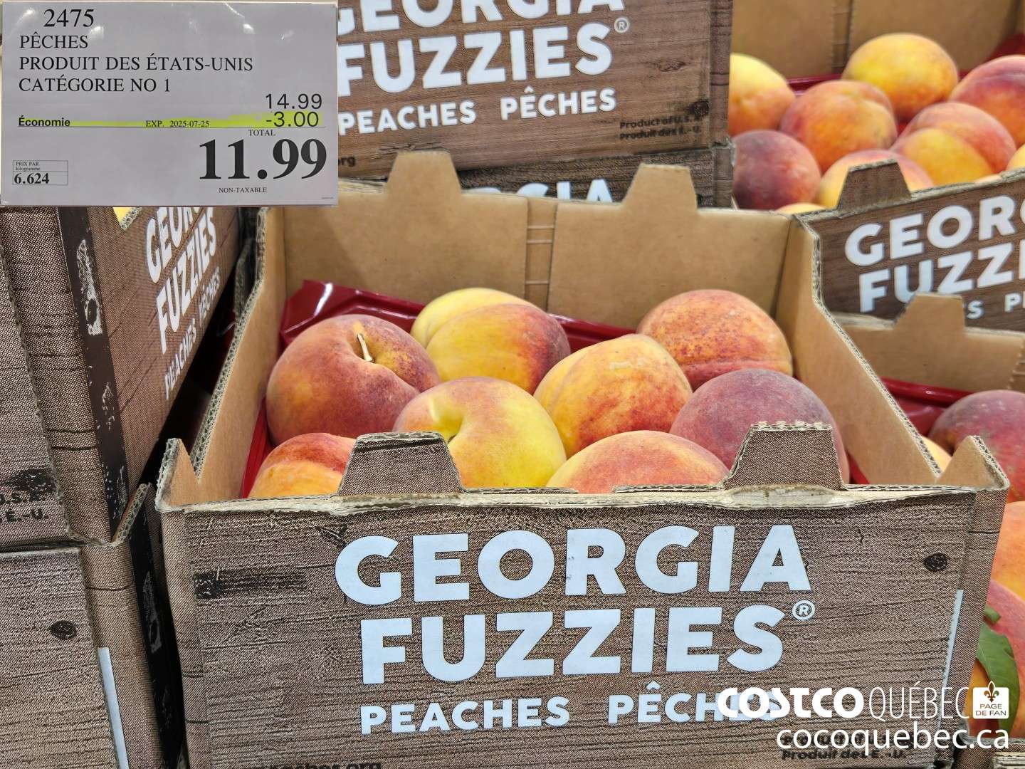 2475 PECHES PRODUIT DES ETATS-UNIS CATEGORIE NO 1  ($3.00 INSTANT SAVINGS EXPIRES ON 2025-07-25) $11.99