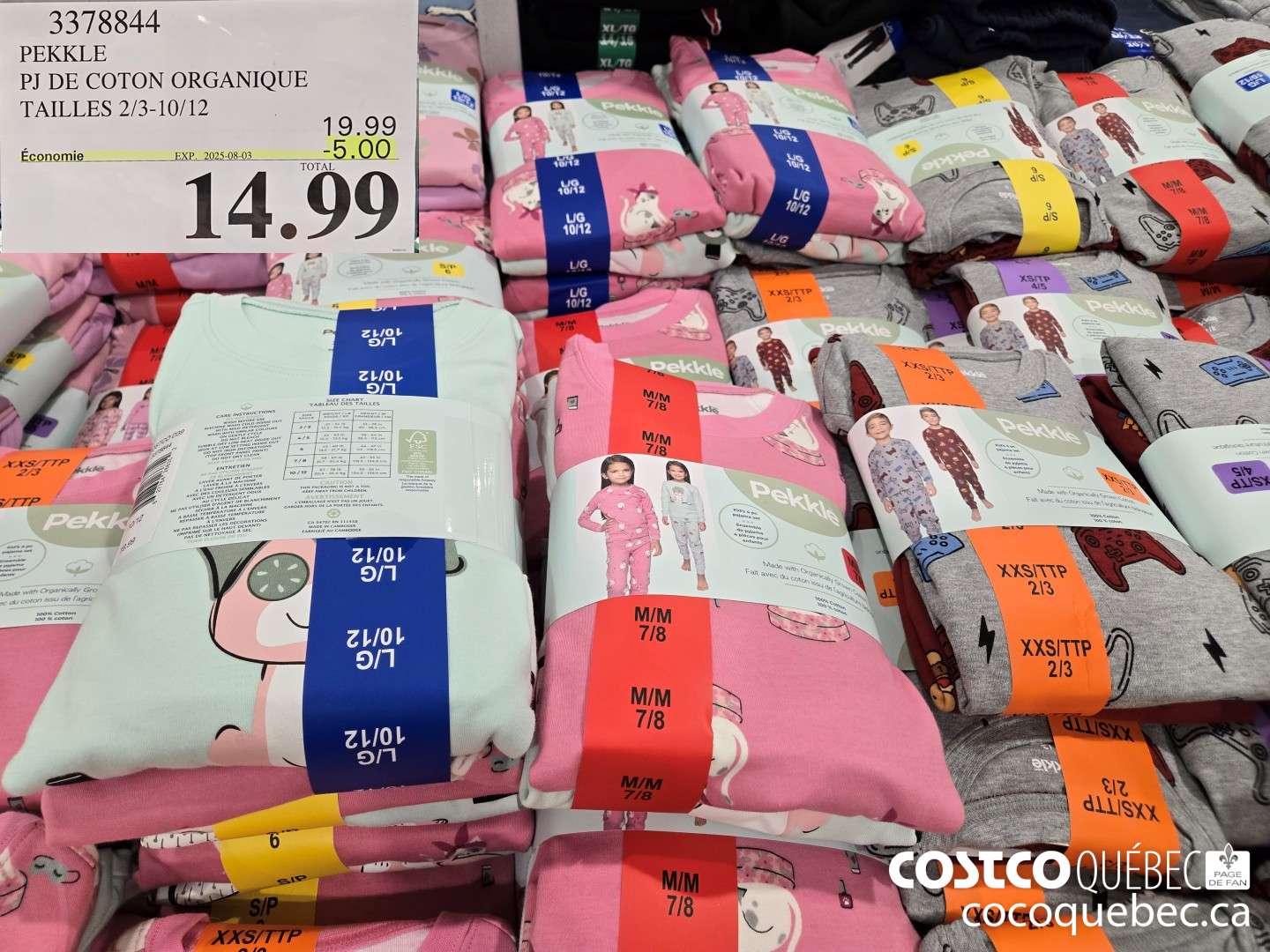 3378844 PEKKLE PJ DE COTON ORGANIQUE  ($5.00 INSTANT SAVINGS EXPIRES ON 2025-08-03) $14.99