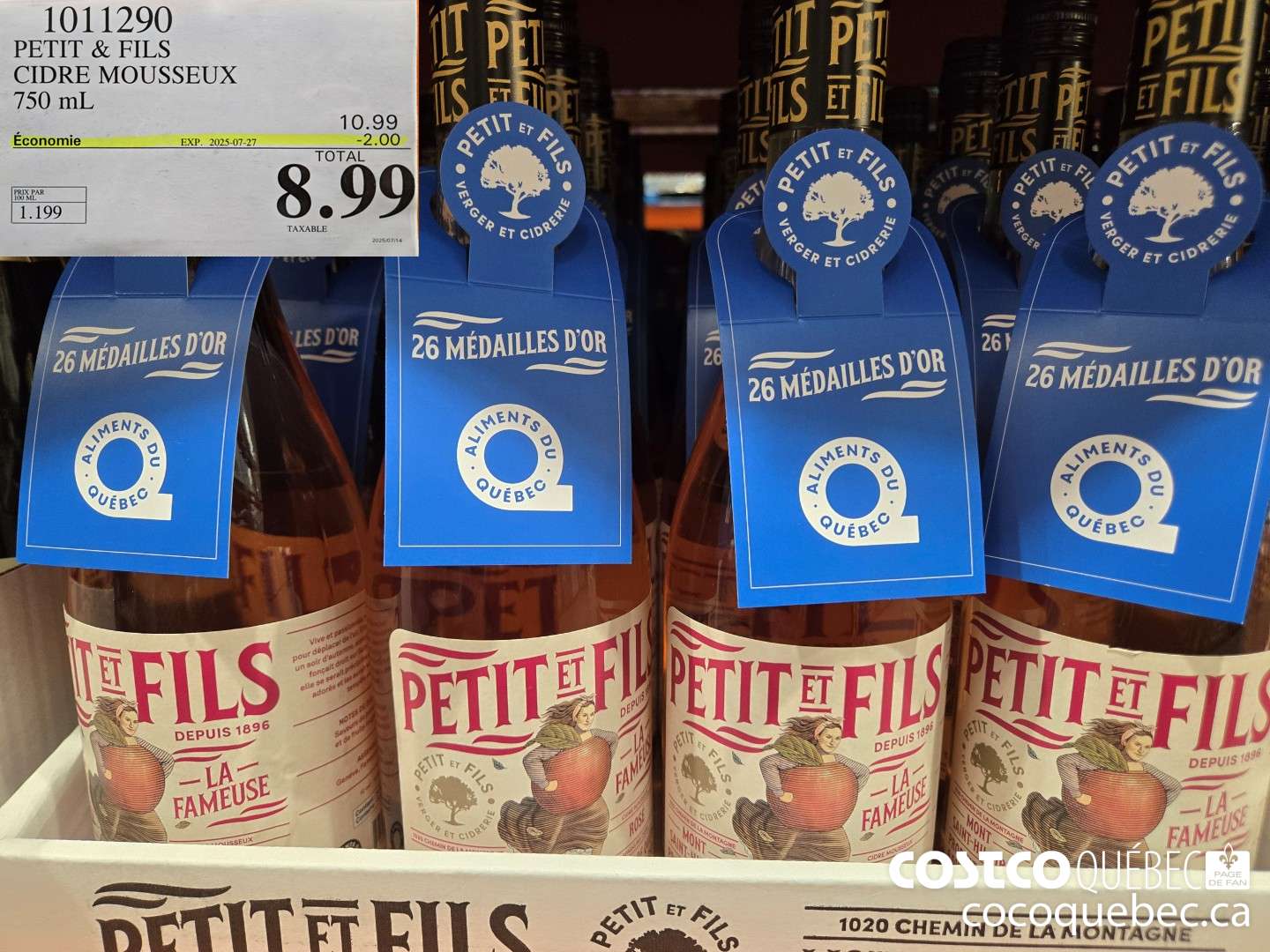 1011290 PETIT & FILS CIDRE MOUSSEUX 750 mL  ($2.00 INSTANT SAVINGS EXPIRES ON 2025-07-27) $8.99