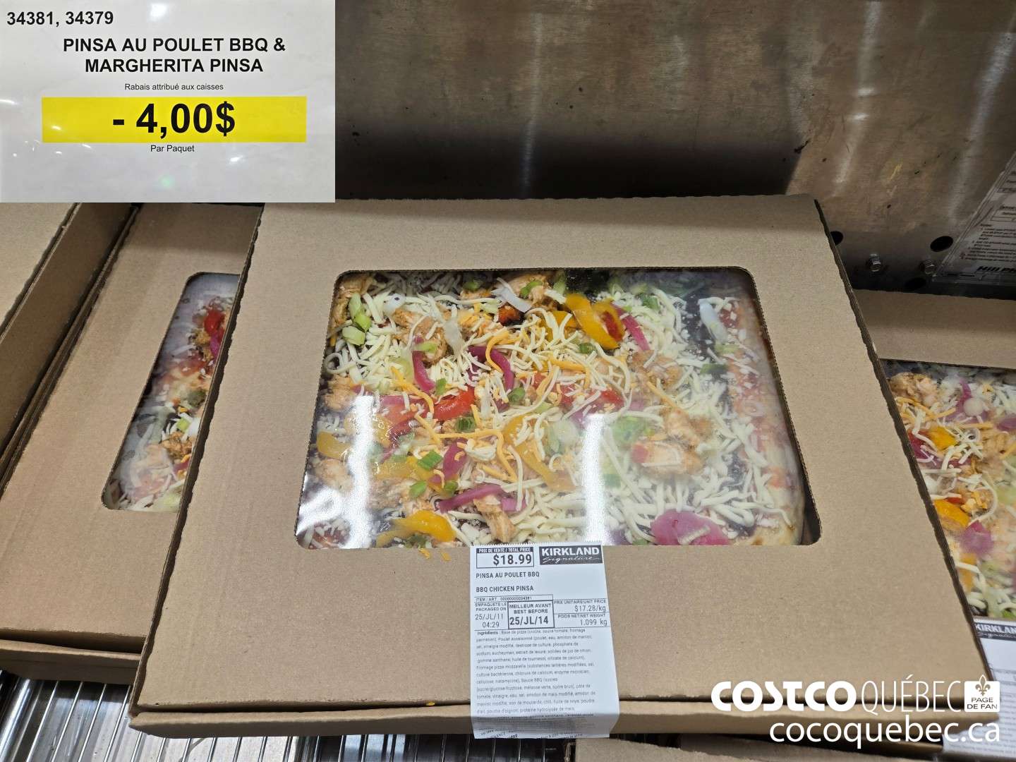 34381 PINSA AU POULET BBQ  ($4.00 INSTANT SAVINGS)