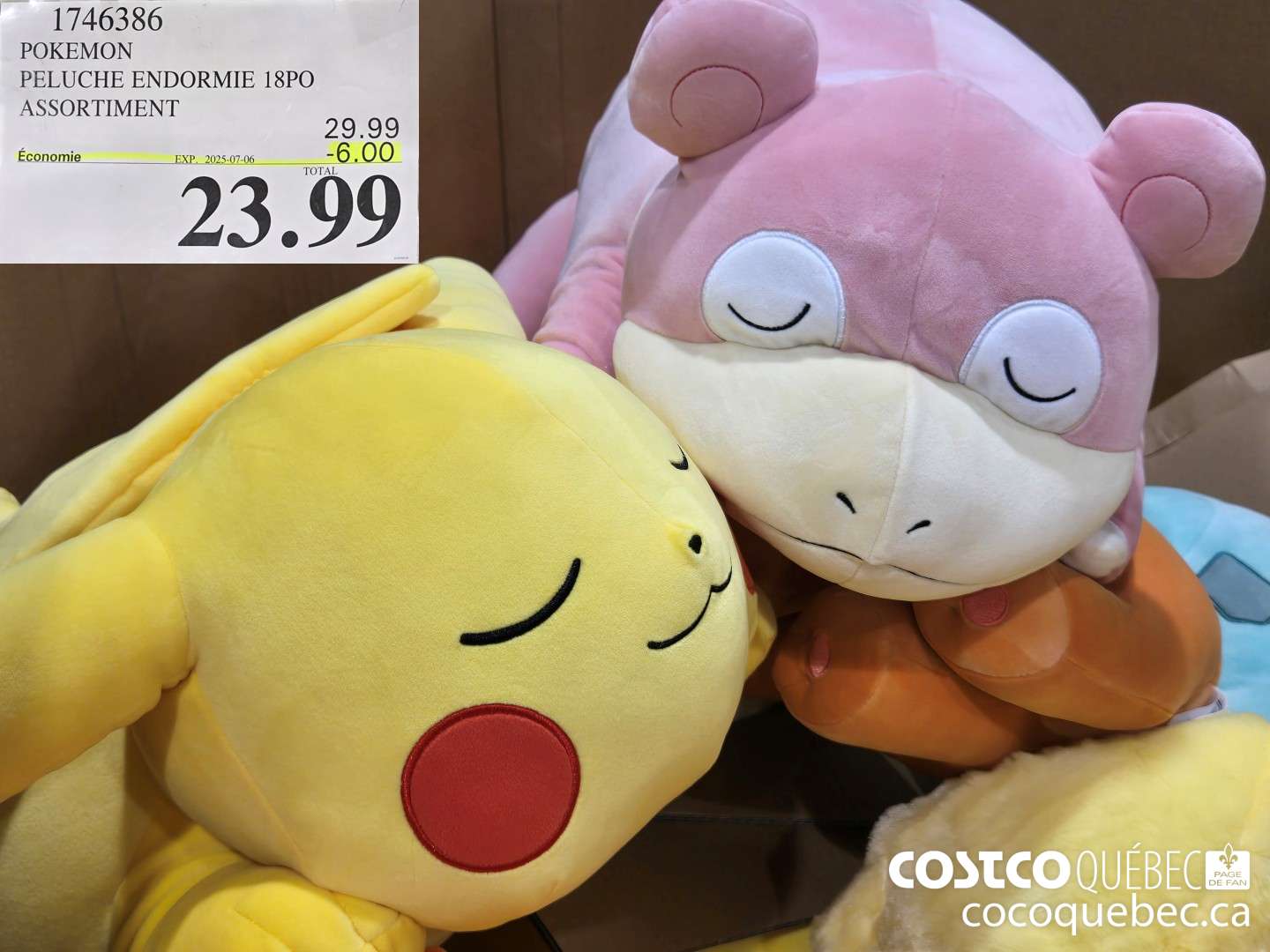 17463386 POKEMON PELUCHE ENDORMIE 18PO ASSORTIMENT  ($6.00 INSTANT SAVINGS EXPIRES ON 2025-07-06) $23.99