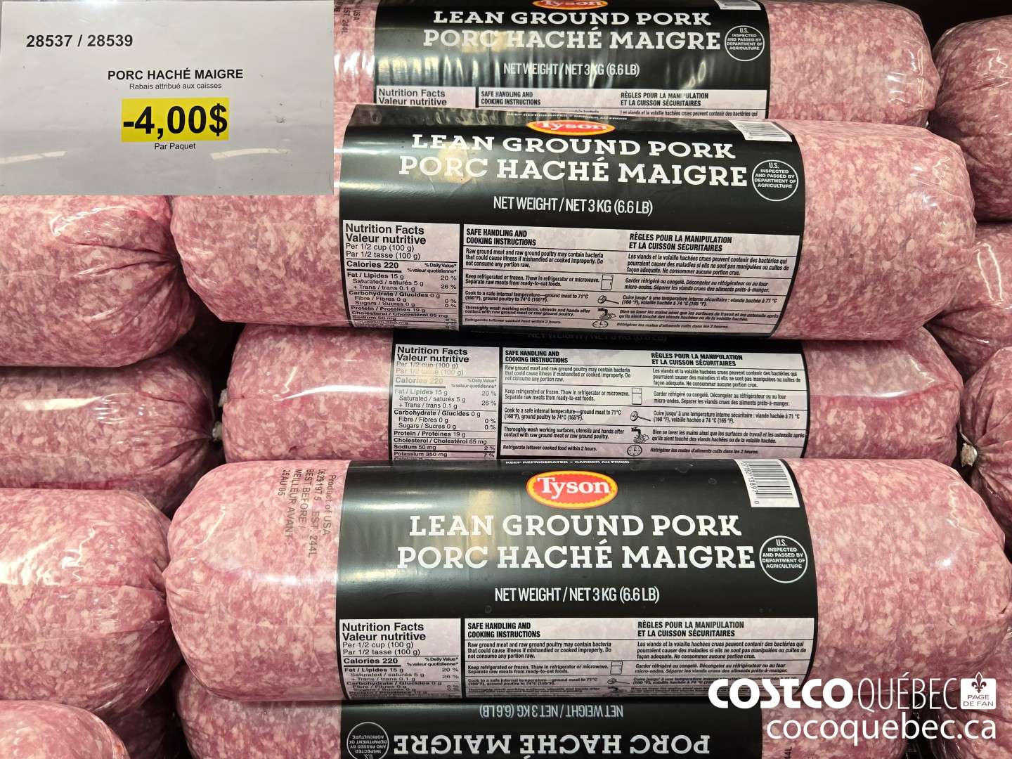 28537 PORC HACHE MAIGRE  ($4.00 INSTANT SAVINGS)