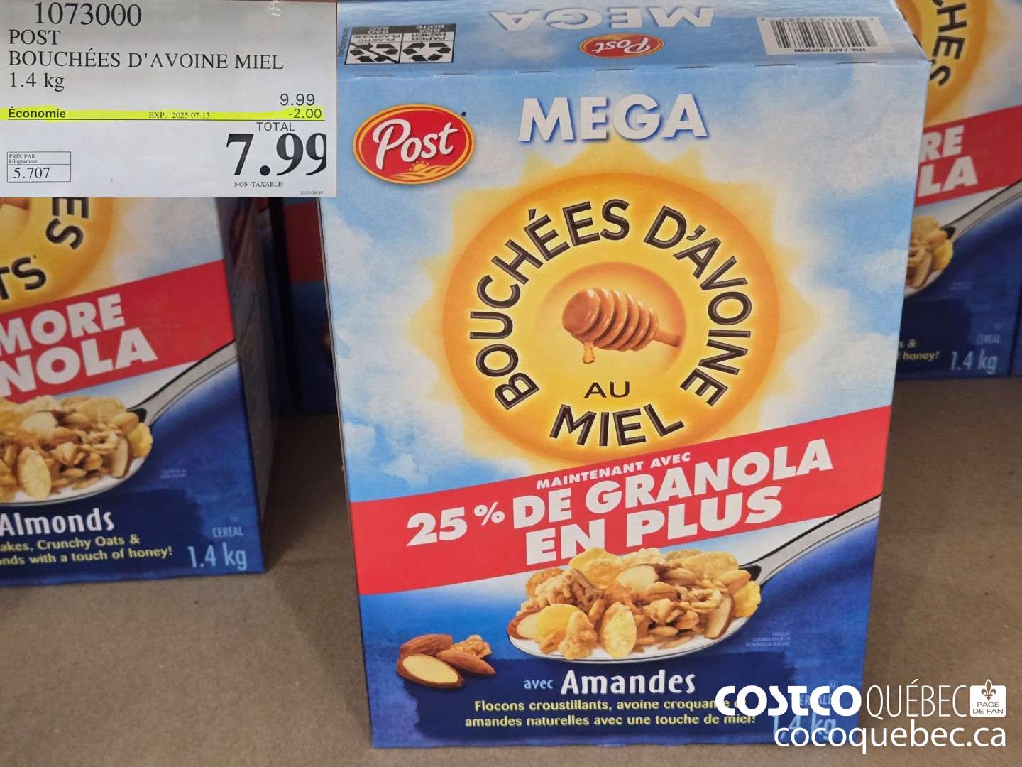1073000 POST BOUCHEES D'AVOINE MIEL 1.4 kg  ($2.00 INSTANT SAVINGS EXPIRES ON 2025-07-13) $7.99