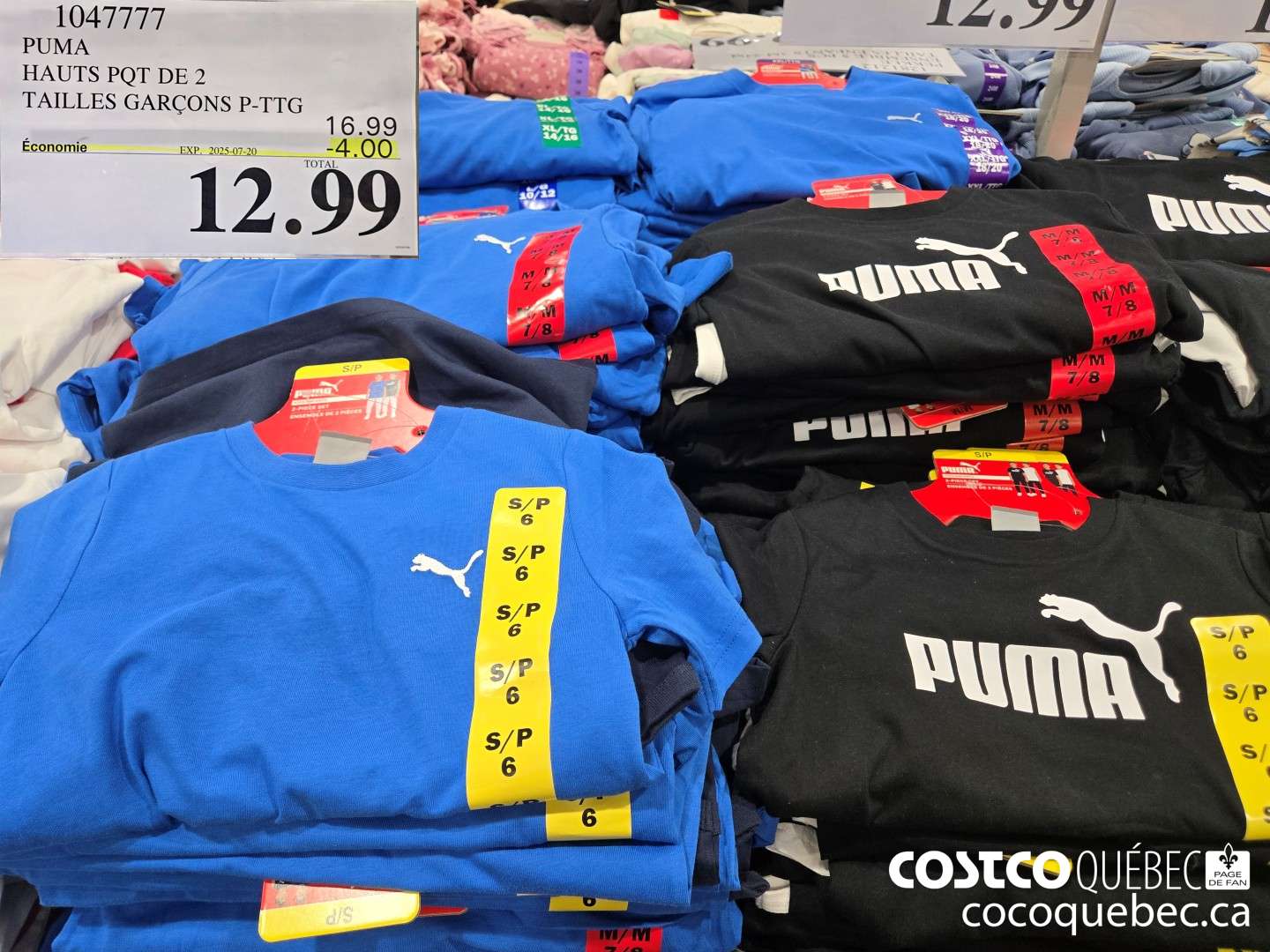 10457777 PUMA HAUTS POT DE 2 TAILLES GARCONS P-TTG  ($4.00 INSTANT SAVINGS EXPIRES ON 2025-07-20) $12.99