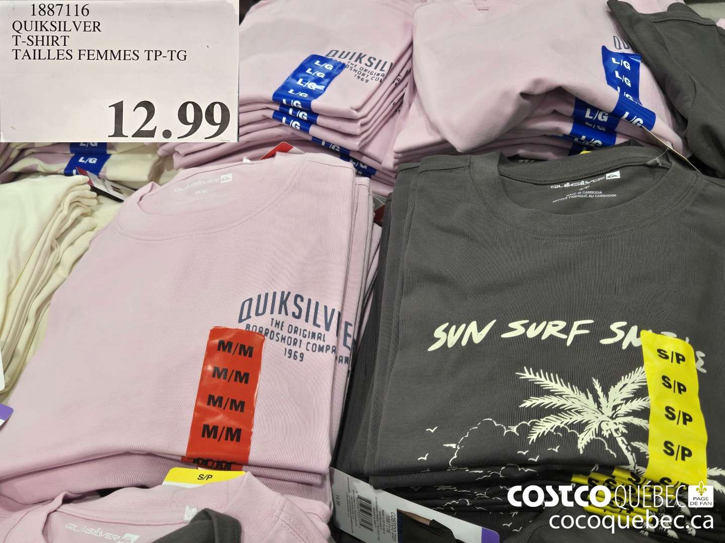 1887116 QUIKSILVER T-SHIRT TAILLES FEMMES TP-TG  $12.99