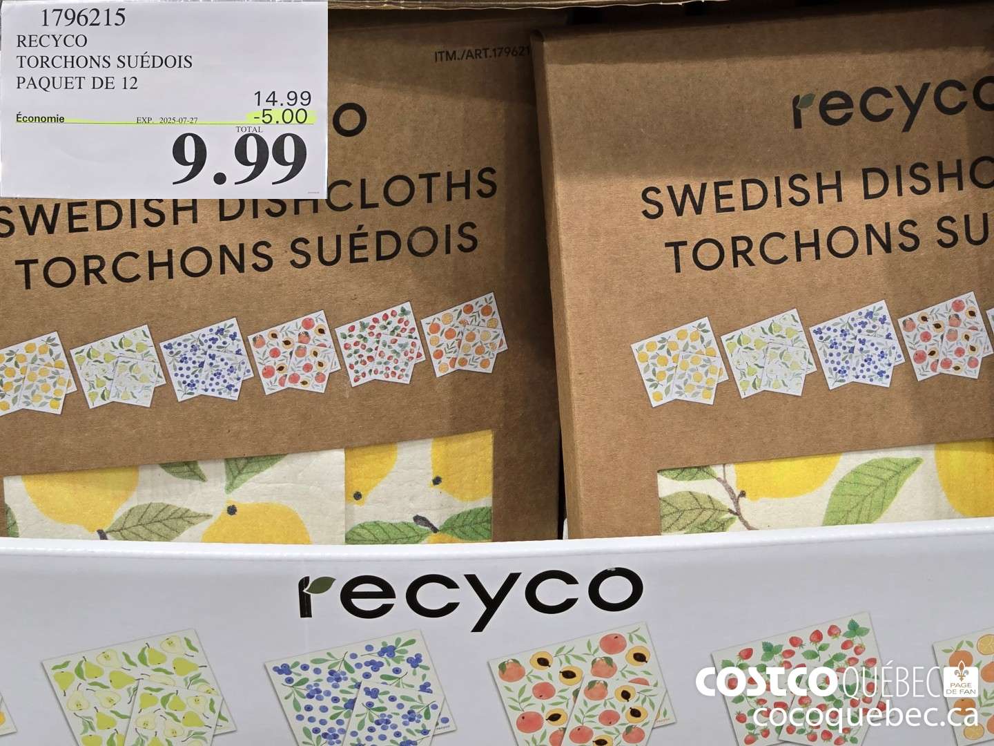 1796215 RECYCO TORCHONS SUEDOIS PAQUET DE 12  ($4.00 INSTANT SAVINGS EXPIRES ON 2025-07-06) $9.99