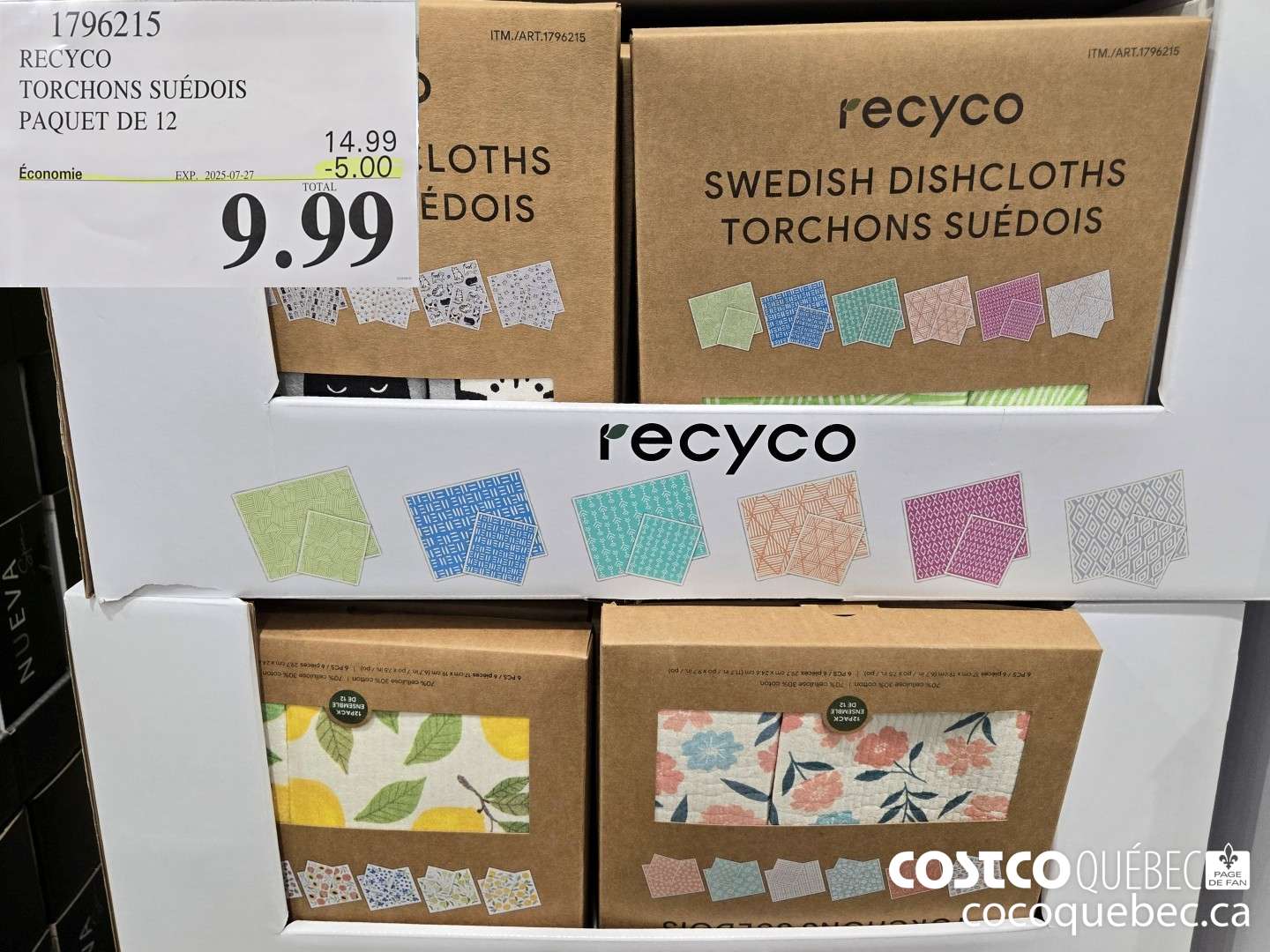 1796215 RECYCO TORCHONS SUEDOIS PAQUET DE 12  ($4.00 INSTANT SAVINGS EXPIRES ON 2025-07-27) $9.99