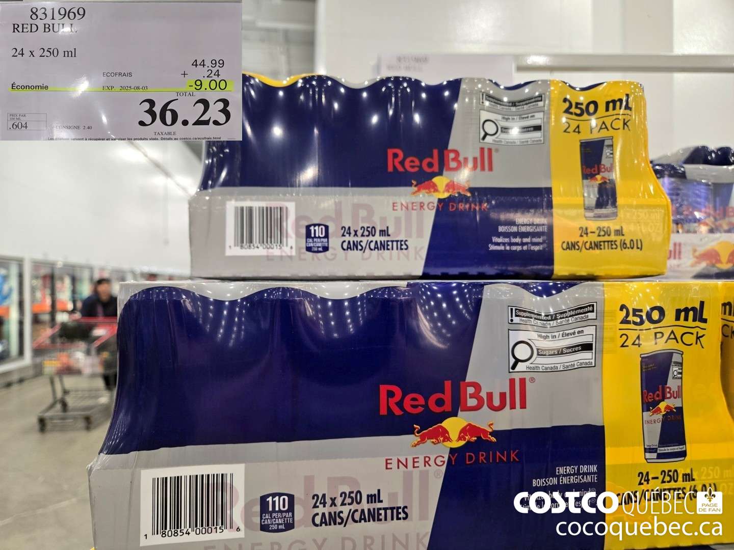831969 RED BULL 24 x 250 ml  ($9.00 INSTANT SAVINGS EXPIRES ON 2025-08-03) $36.23