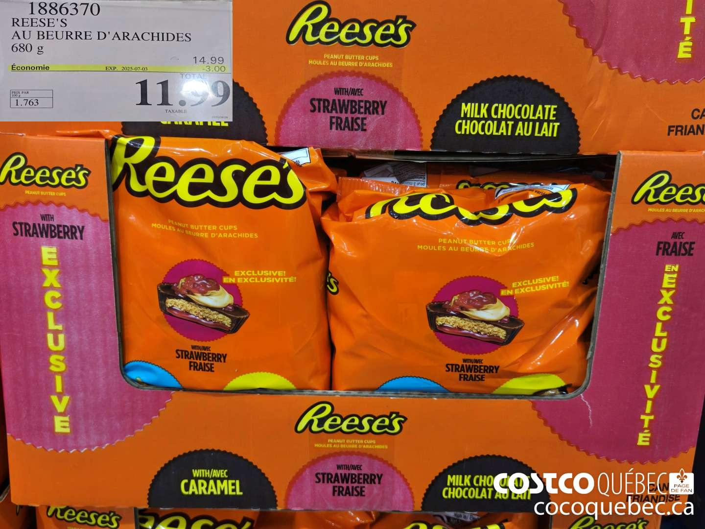 1886370 REESE'S AU BEURRE D'ARACHIDES  ($3.00 INSTANT SAVINGS EXPIRES ON 2025-07-03) $11.99