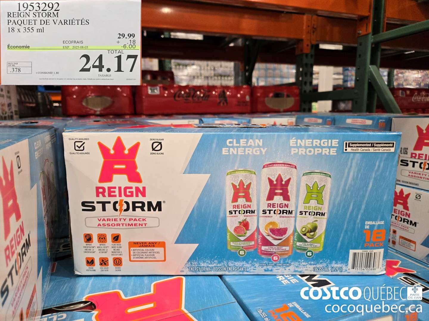 1953292 REIGN STORM PAQUET DE VARIETES 18 x 355 ml  ($6.00 INSTANT SAVINGS EXPIRES ON 2025-08-03) $24.17