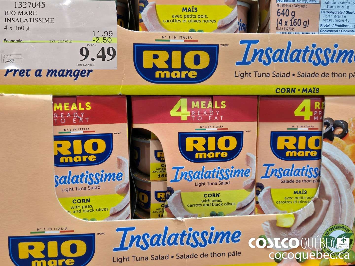 1327045 RIO MARE IN SALATISSIME 4x 160G ($2.50 INSTANT SAVINGS EXPIRES ON 2025-07-20) $9.49