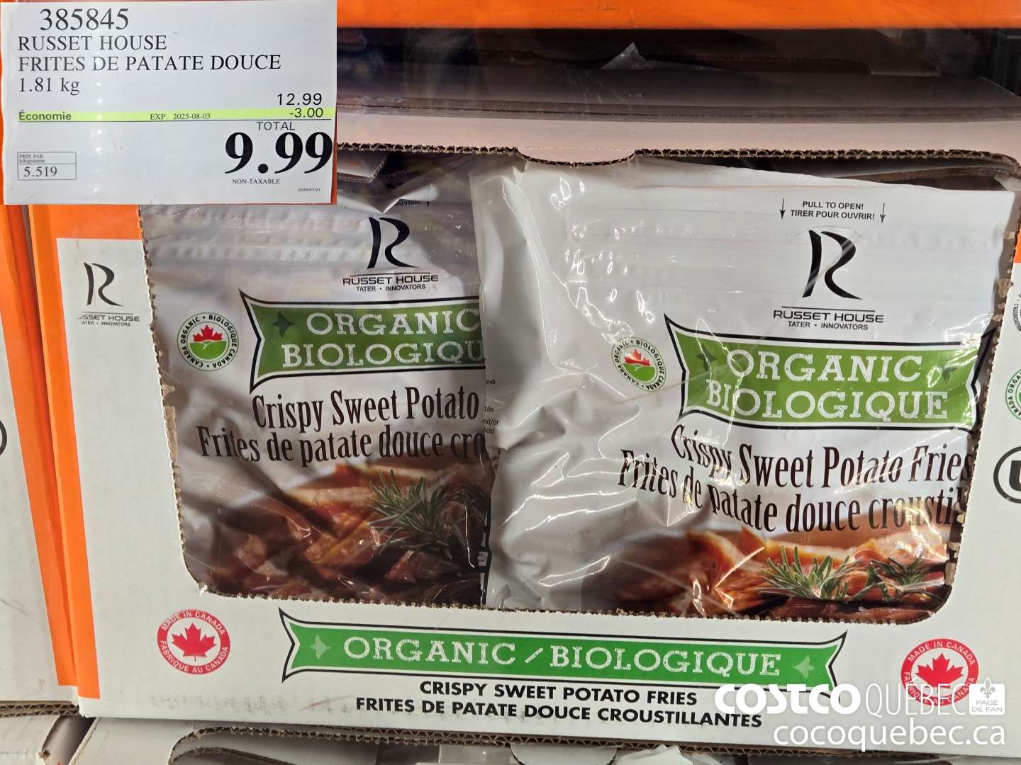 385845 RUSSET HOUSE FRITES DE PATATE DOUCE ($3.00 INSTANT SAVINGS EXPIRES ON 2025-08-03) $9.99