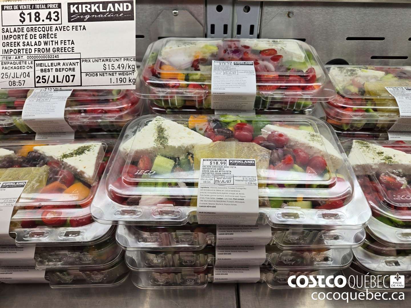 32245 SALADE GRECQUE AVEC FETA IMPORTE DE GRECE  $18.00