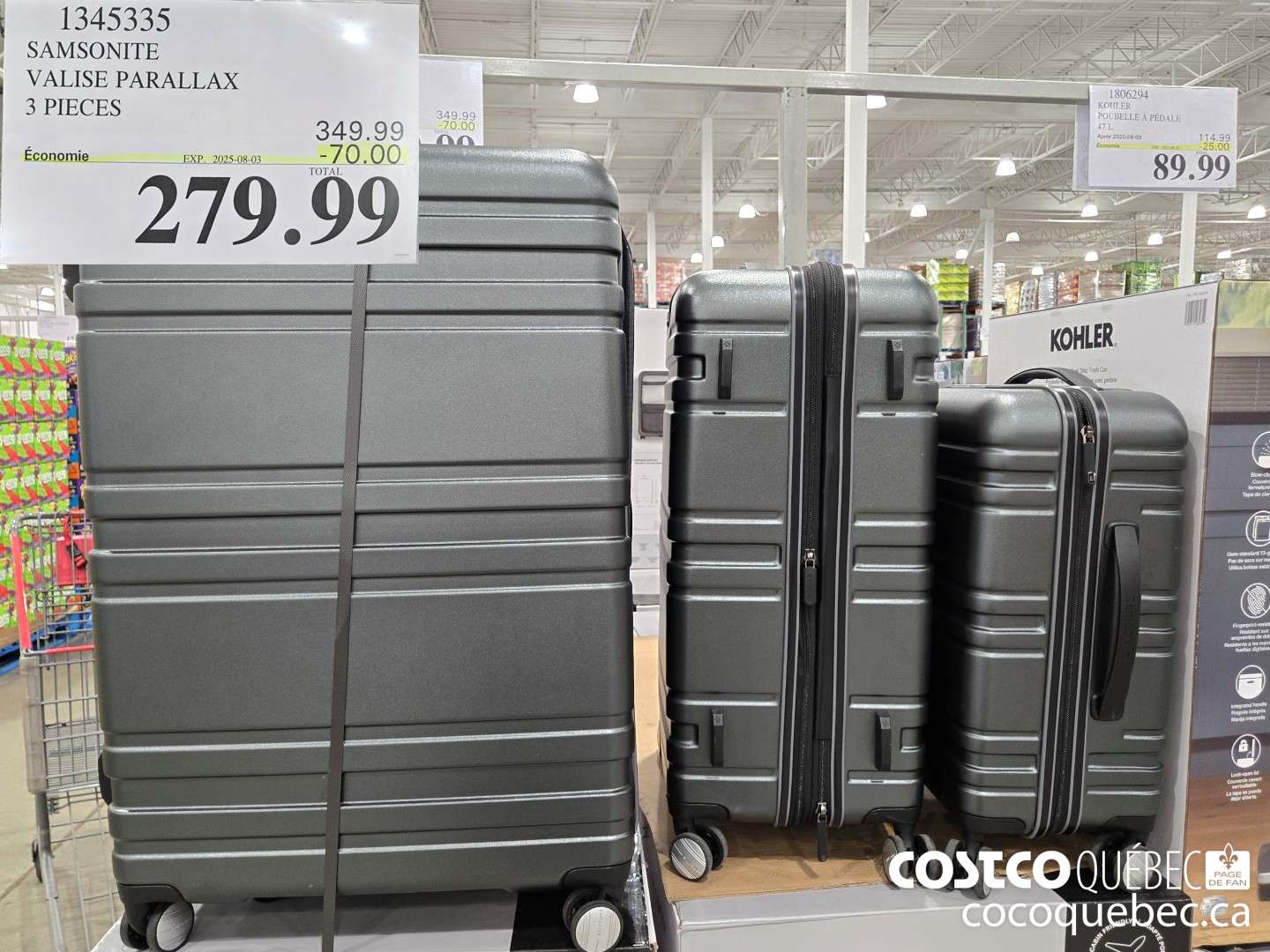 1345335 SAMSONITE VALISE PARALLAX 3 PIECES 70.00 OFF (EXPIRES ON 2025-08-03) $279.99