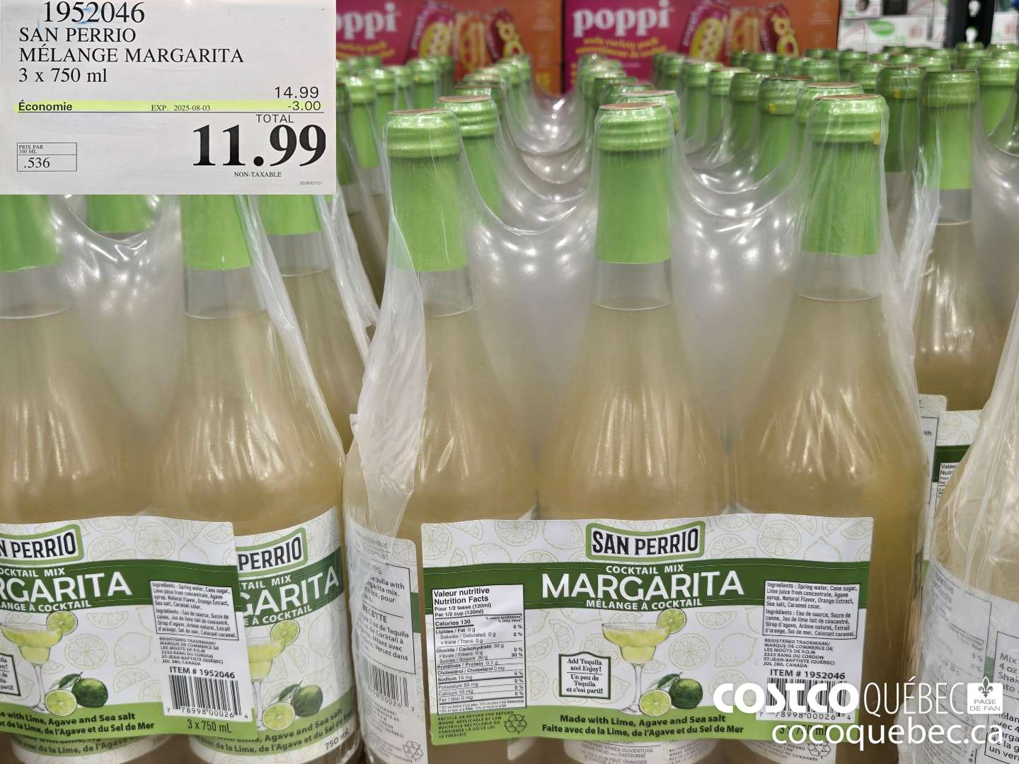 1952046 SAN PERRIO MELANGE MARGARITA 3 x 750 ml  ($3.00 INSTANT SAVINGS EXPIRES ON 2025-08-03) $11.99