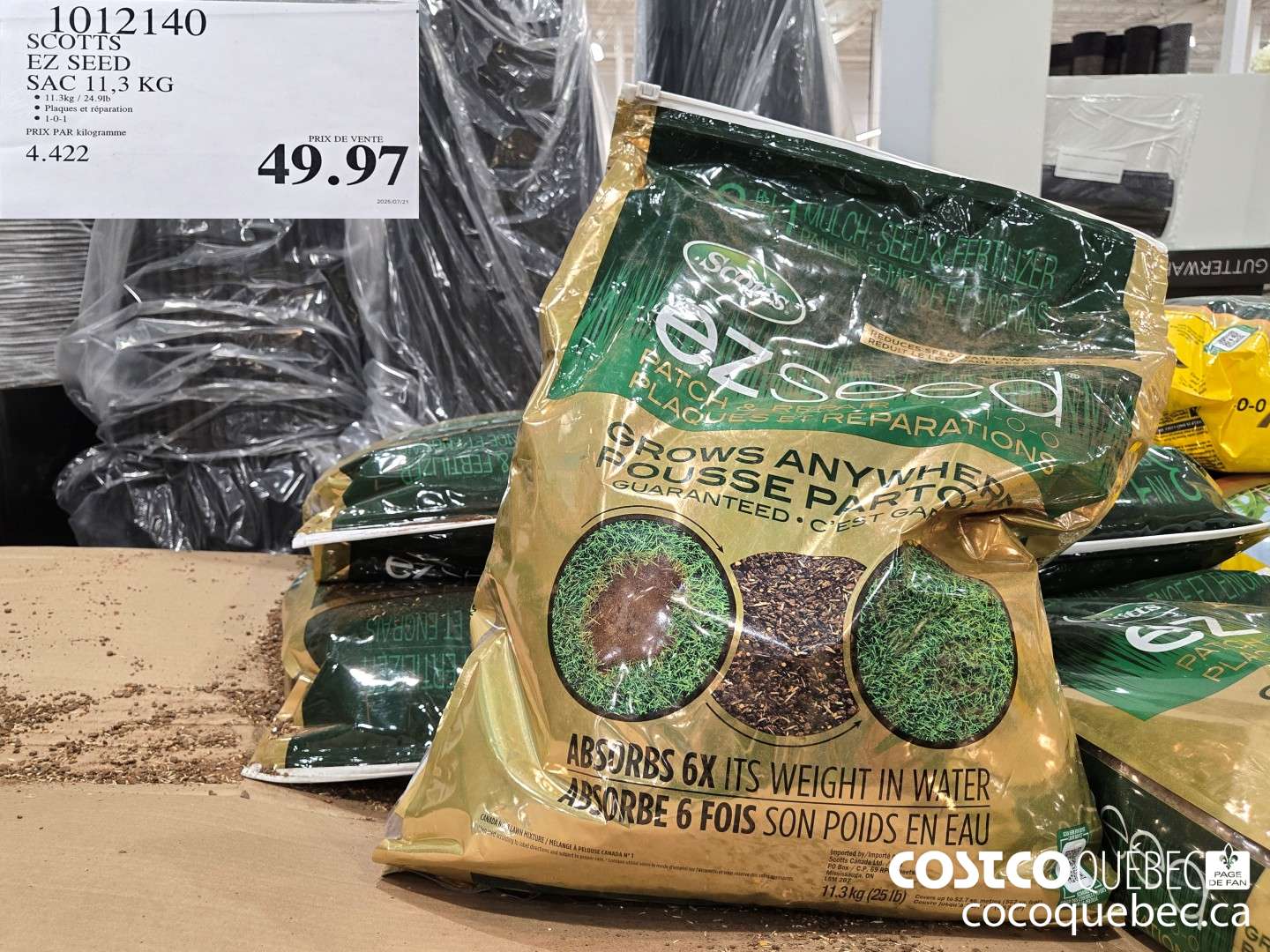 1012140 SCOTTS EZ SEED SAC 11,3 KG $49.97